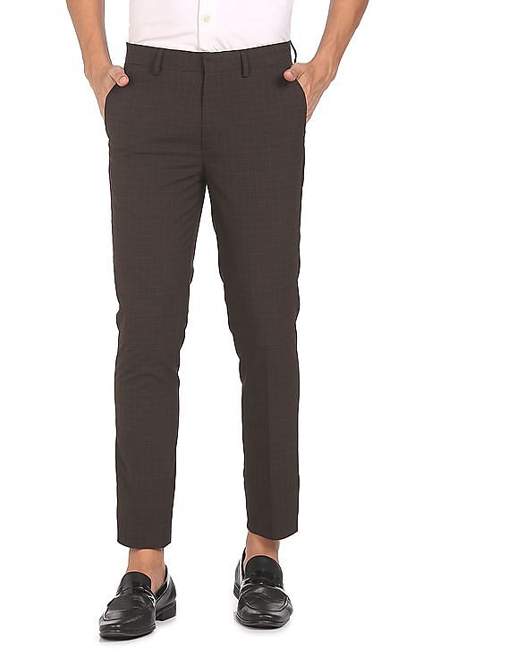 Buy Arrow Sports Mid Rise Flat Front Casual Trousers - NNNOW.com