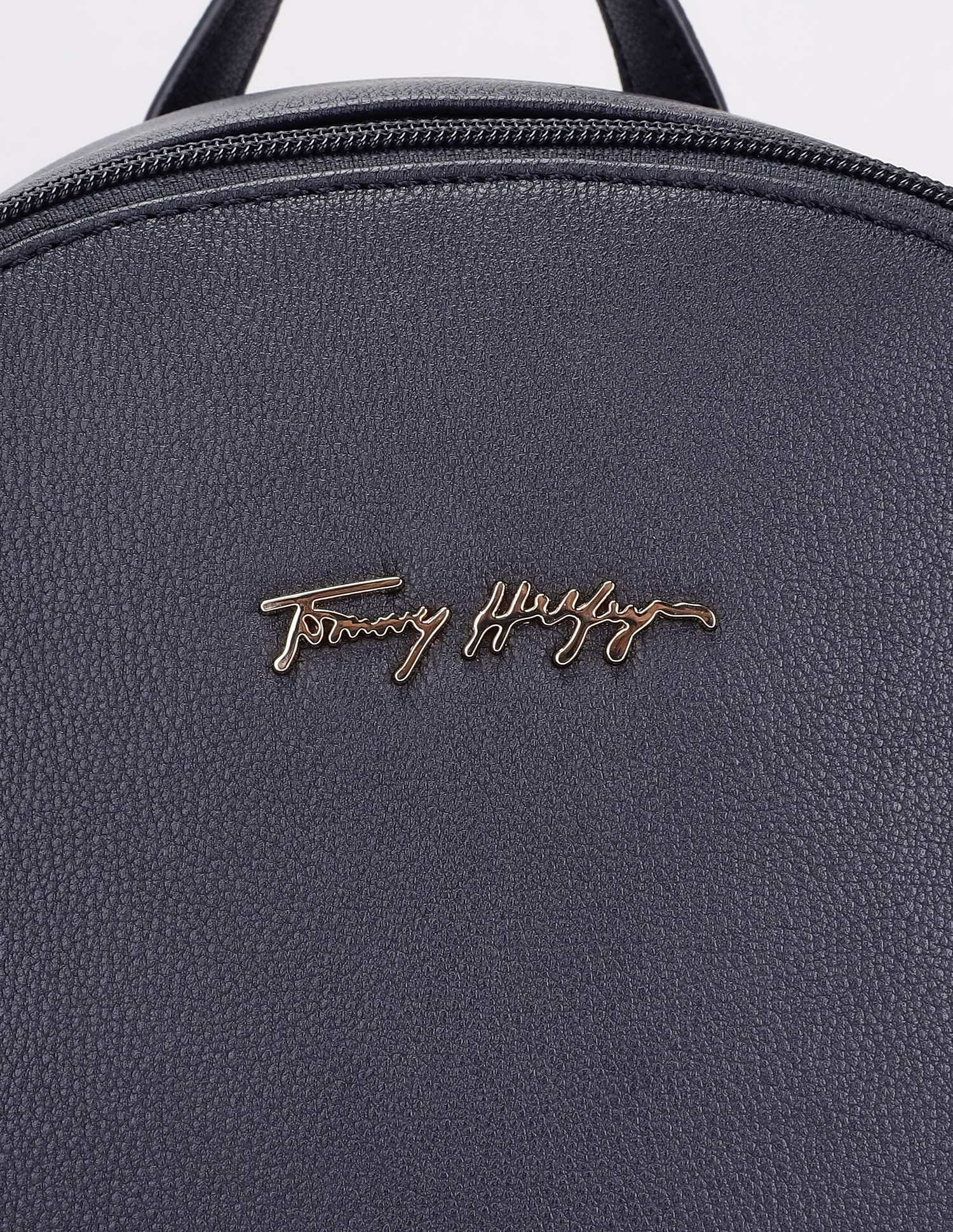 Tommy Hilfiger Solid Blue Pu Backpack