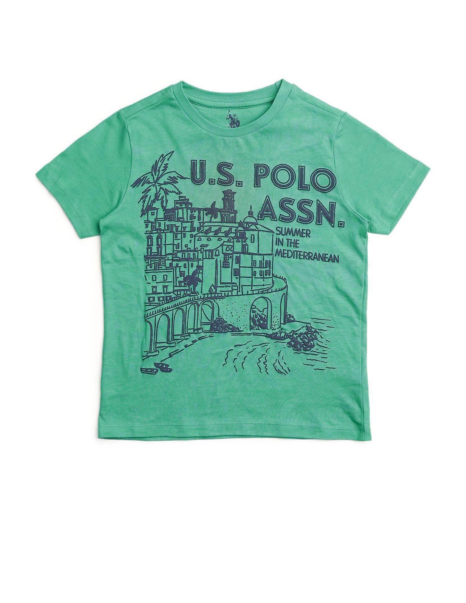 U.S. Polo Assn. Kids Boys Graphic Printed Regular Fit T-Shirt