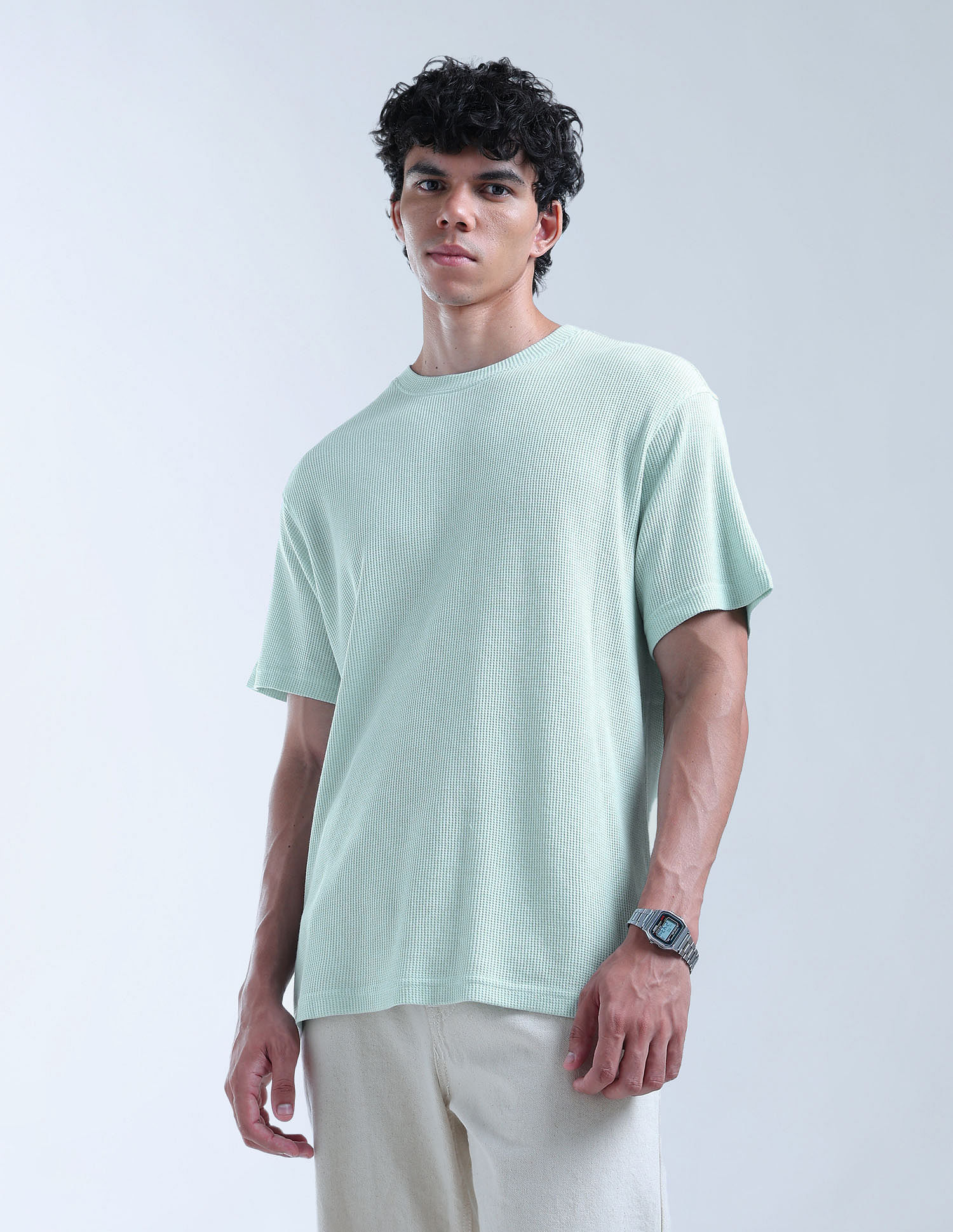 Flying Machine Textured Relaxed Fit Digitopia T-Shirt