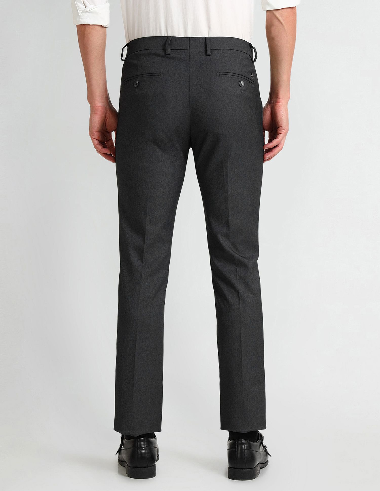 Arrow Slim Fit Solid Trousers