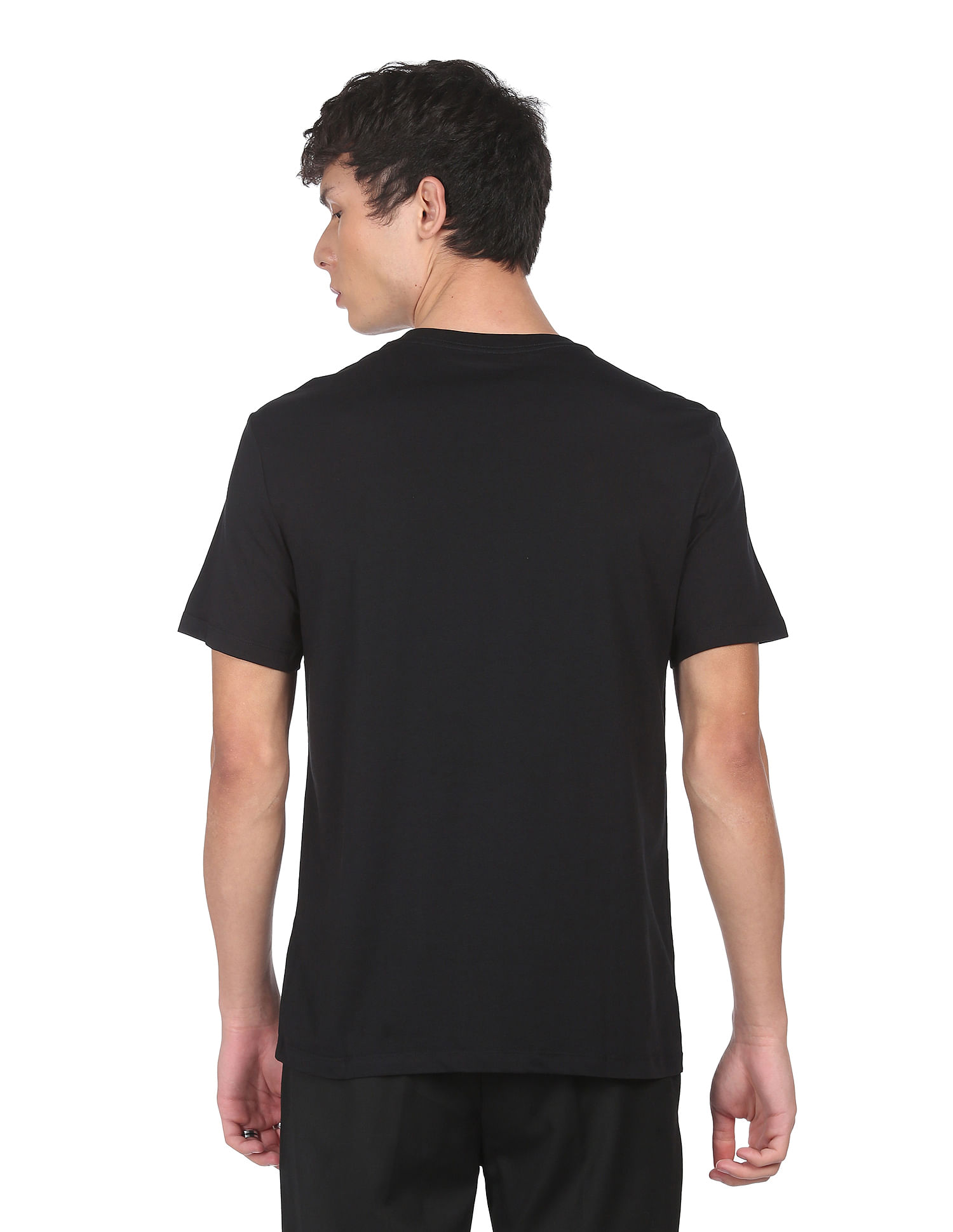 Buy Calvin Klein Men Black Crew Neck Logo Print T-Shirt