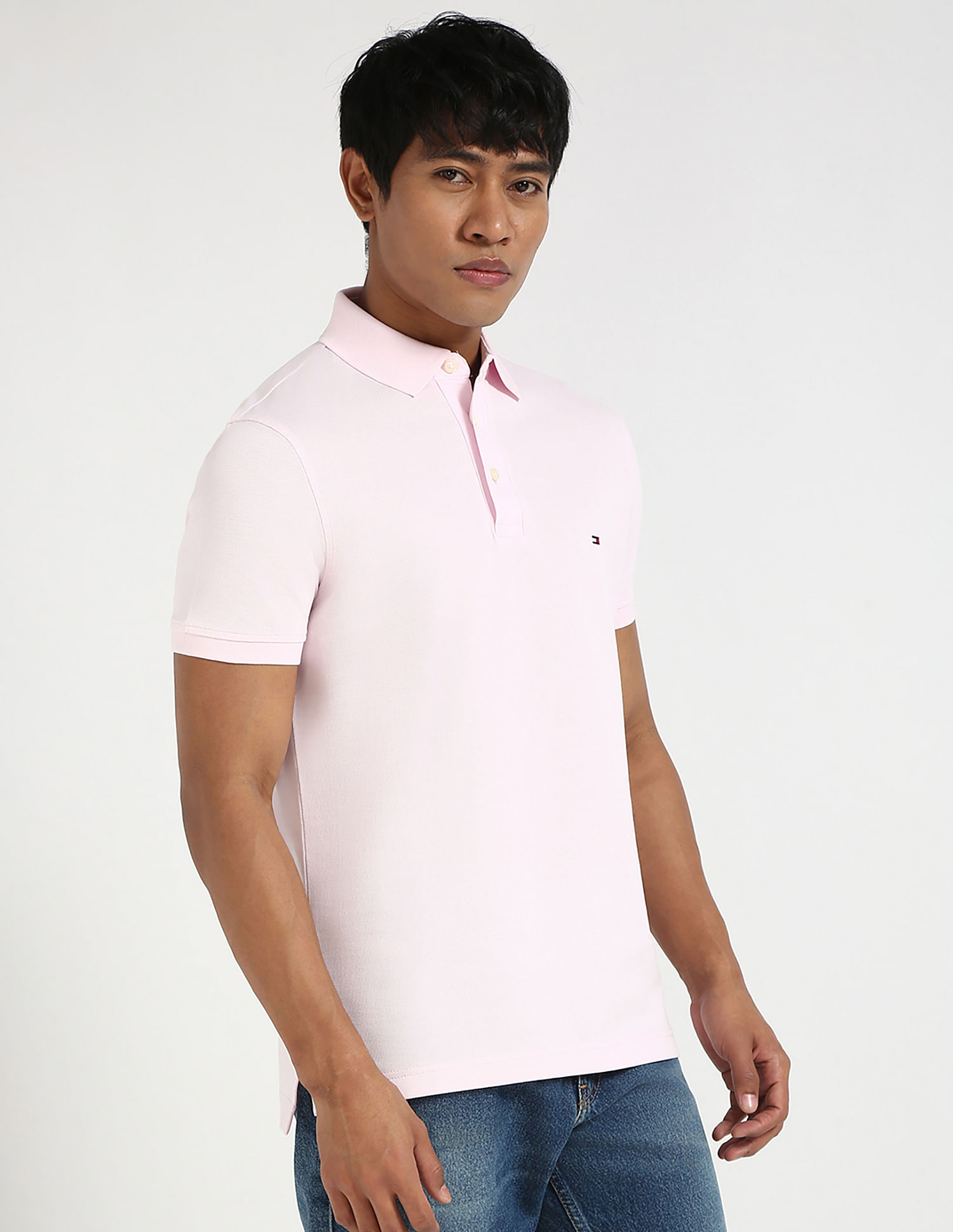 Tommy Hilfiger Solid Slim-Fit Cotton Polo Shirt