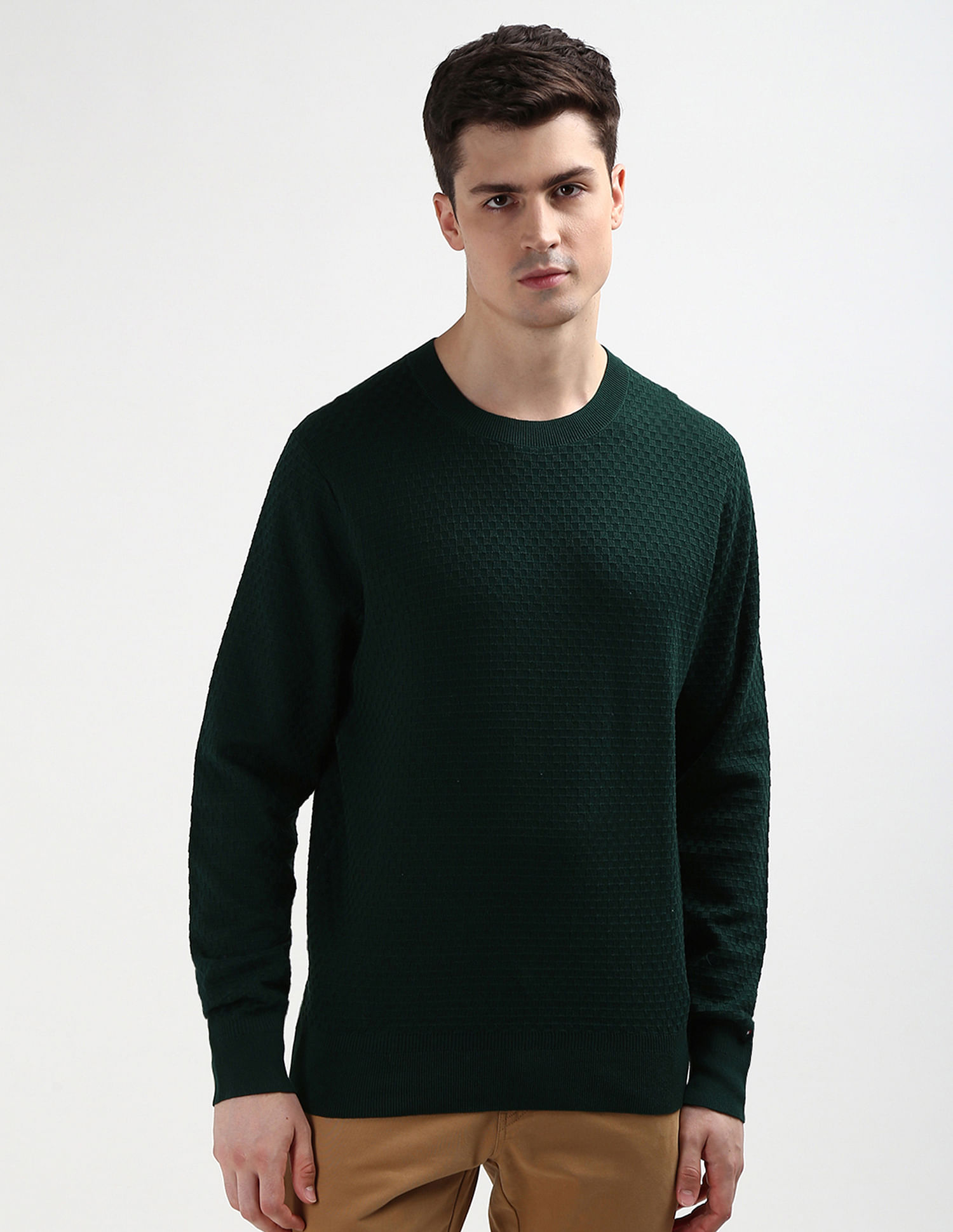 Tommy Hilfiger Mercerized Cotton Check Sweater