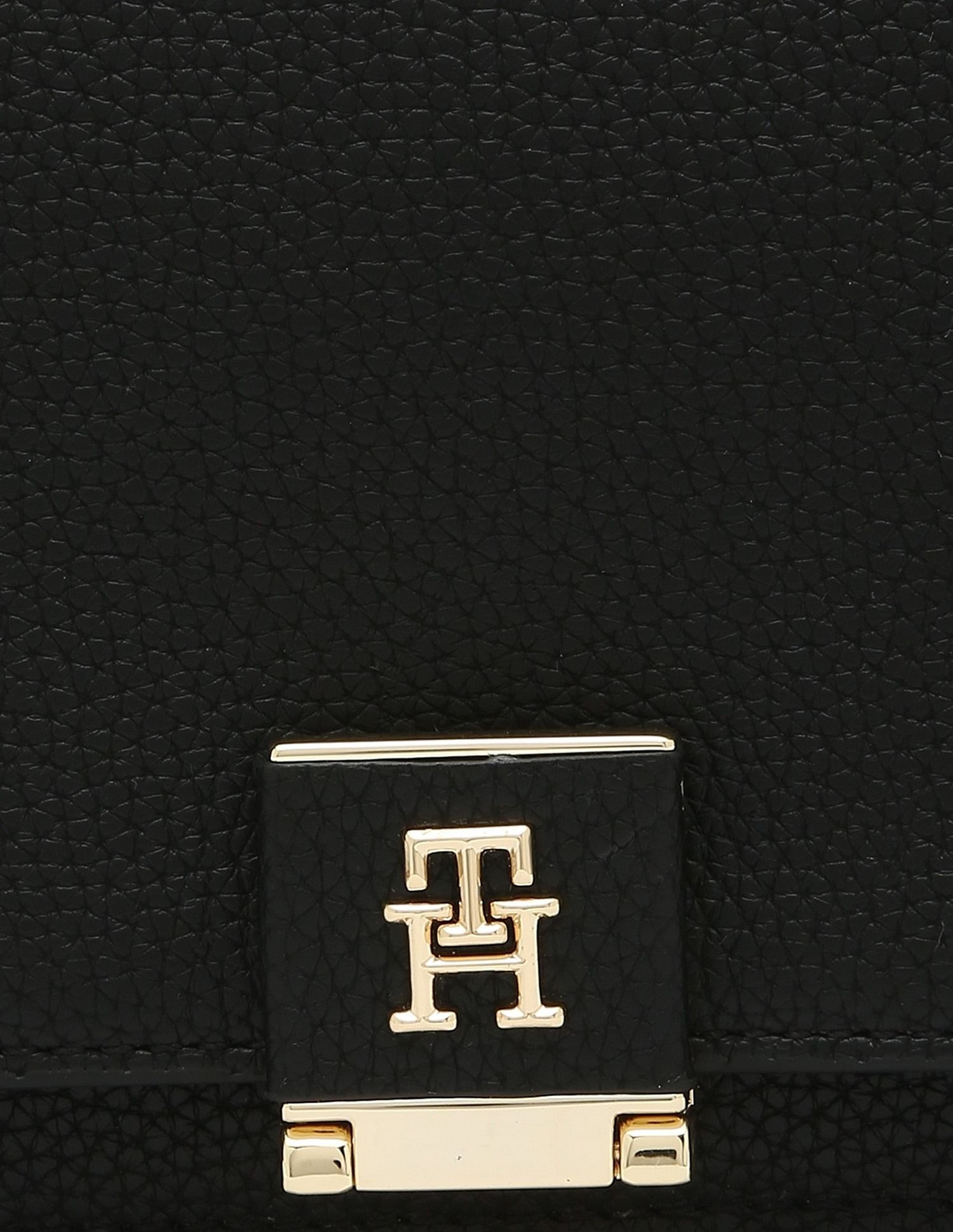 Tommy Hilfiger Solid Black Pu Sling Bag