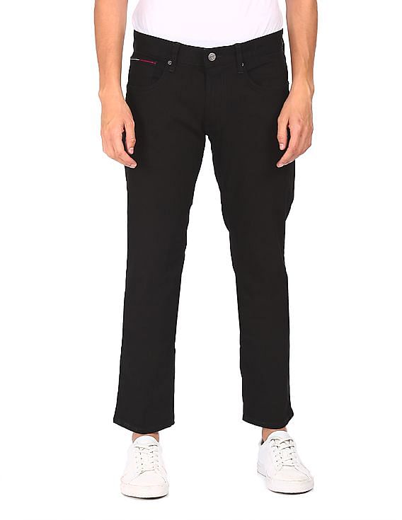 Tommy Hilfiger Men Black Mid Rise Clean Look Jeans