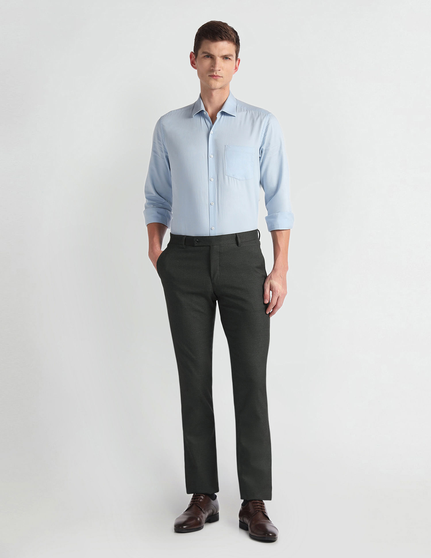 Arrow Hudson Tailored Fit Dobby Trousers