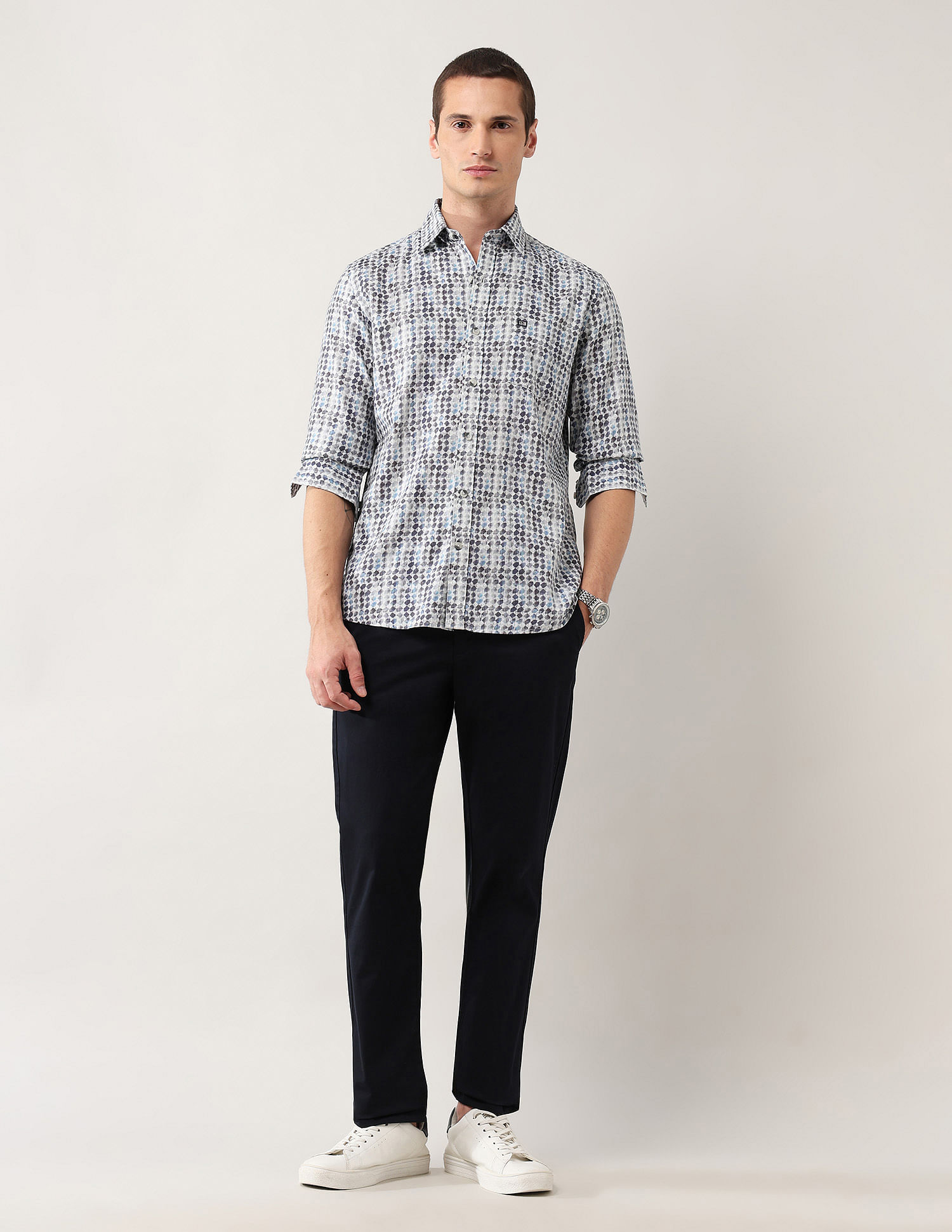 Arrow Sport Geometric Printed Pure Cotton Shirt