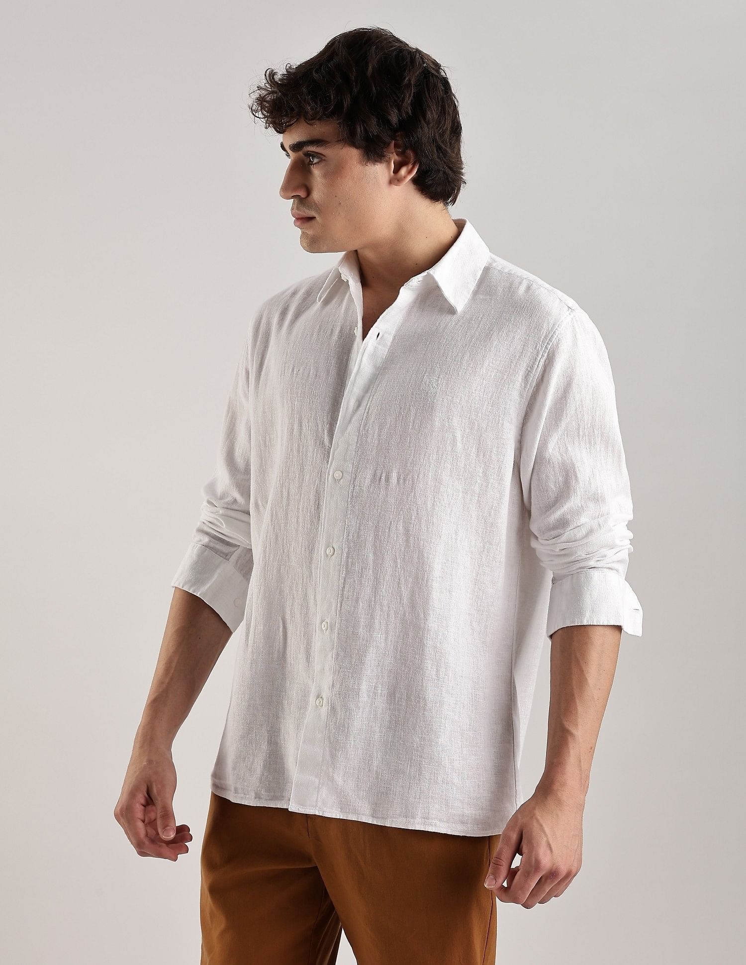 Calvin Klein Jeans Solid Regular-Fit Cotton Shirt