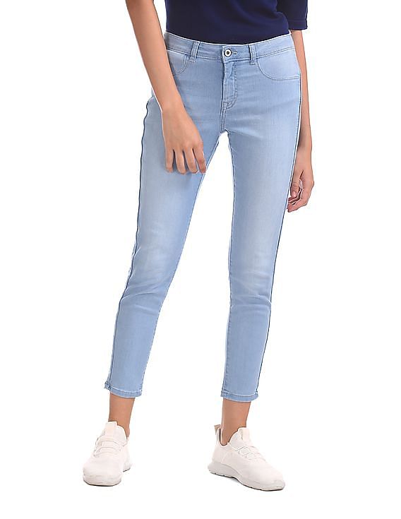 U.S. Polo Assn. Women Mid Waist Stone Wash Jeggings