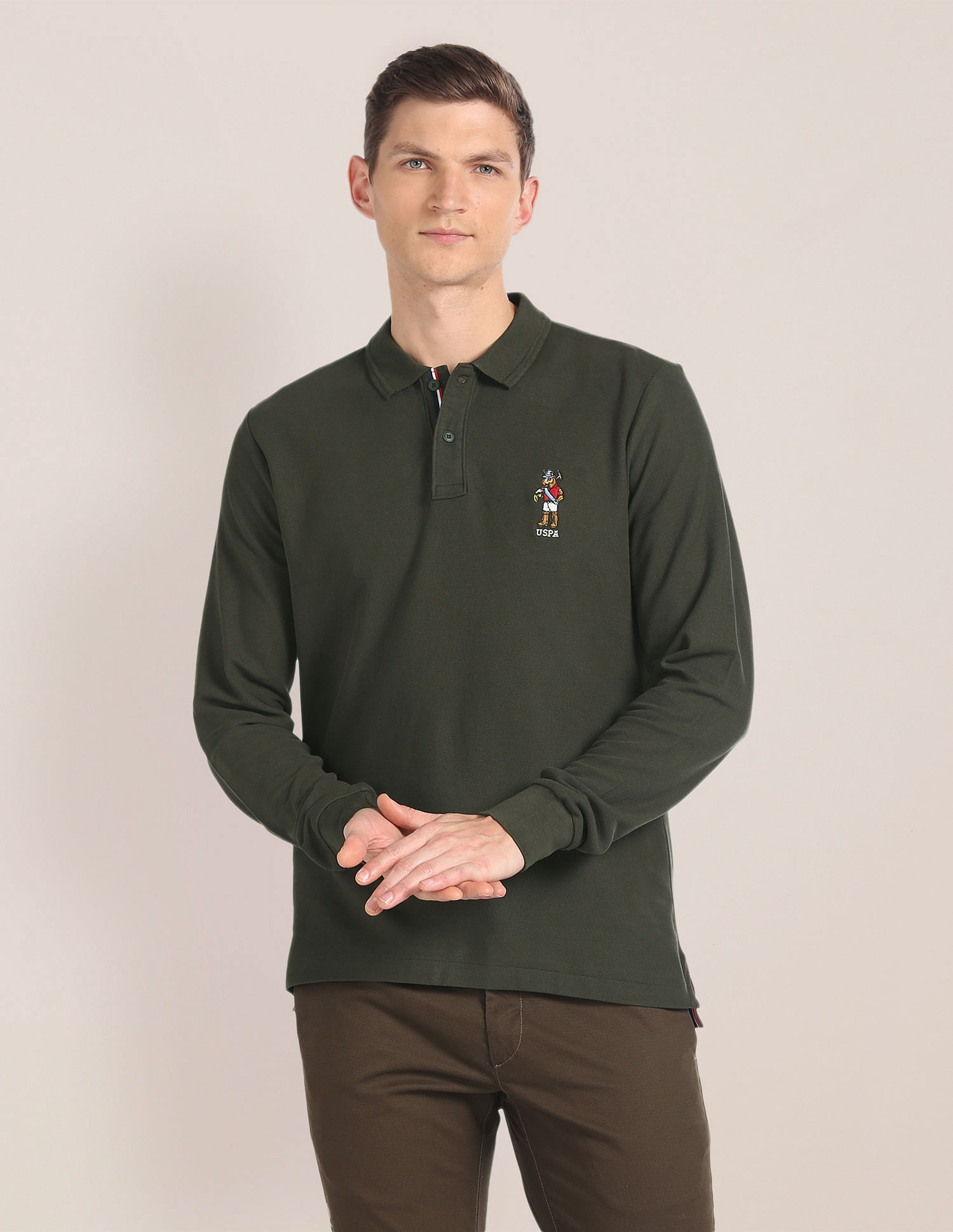 U.S. Polo Assn. Long Sleeve Solid Polo Shirt