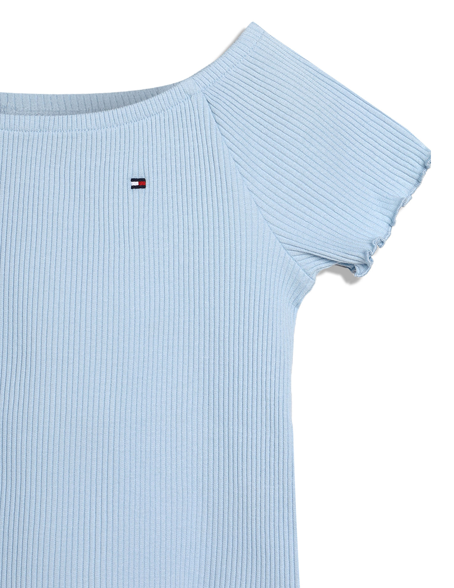 Tommy Hilfiger Kids Girls Boat Neck Ribbed T-Shirt