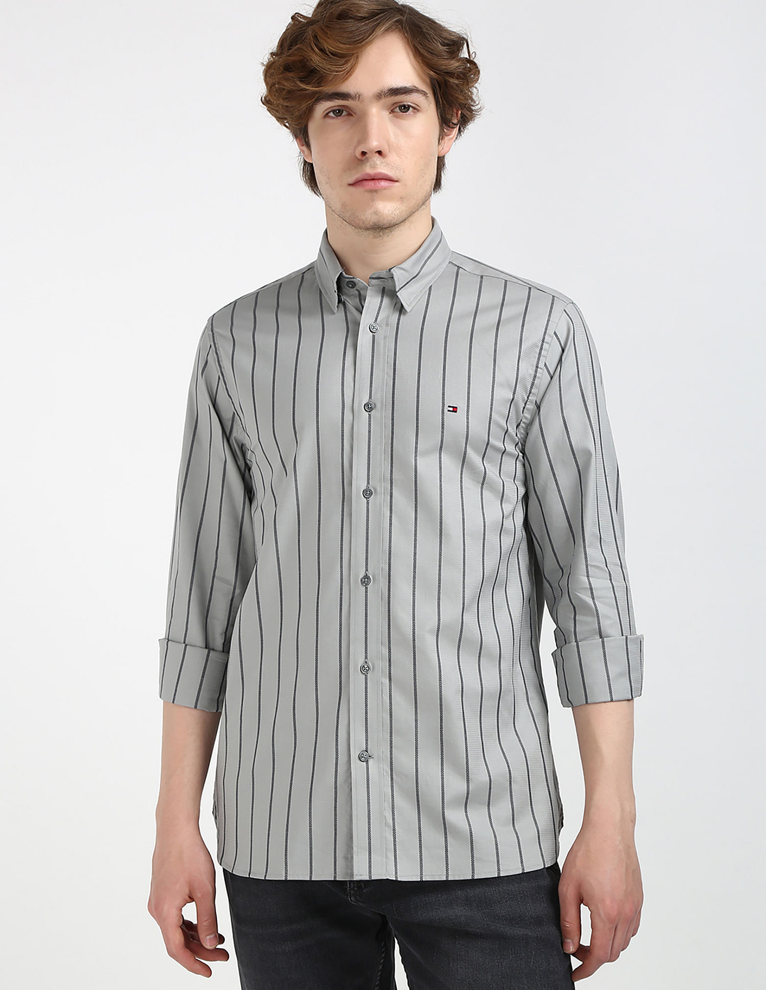 Tommy Hilfiger Textured Dobby Striped Shirt