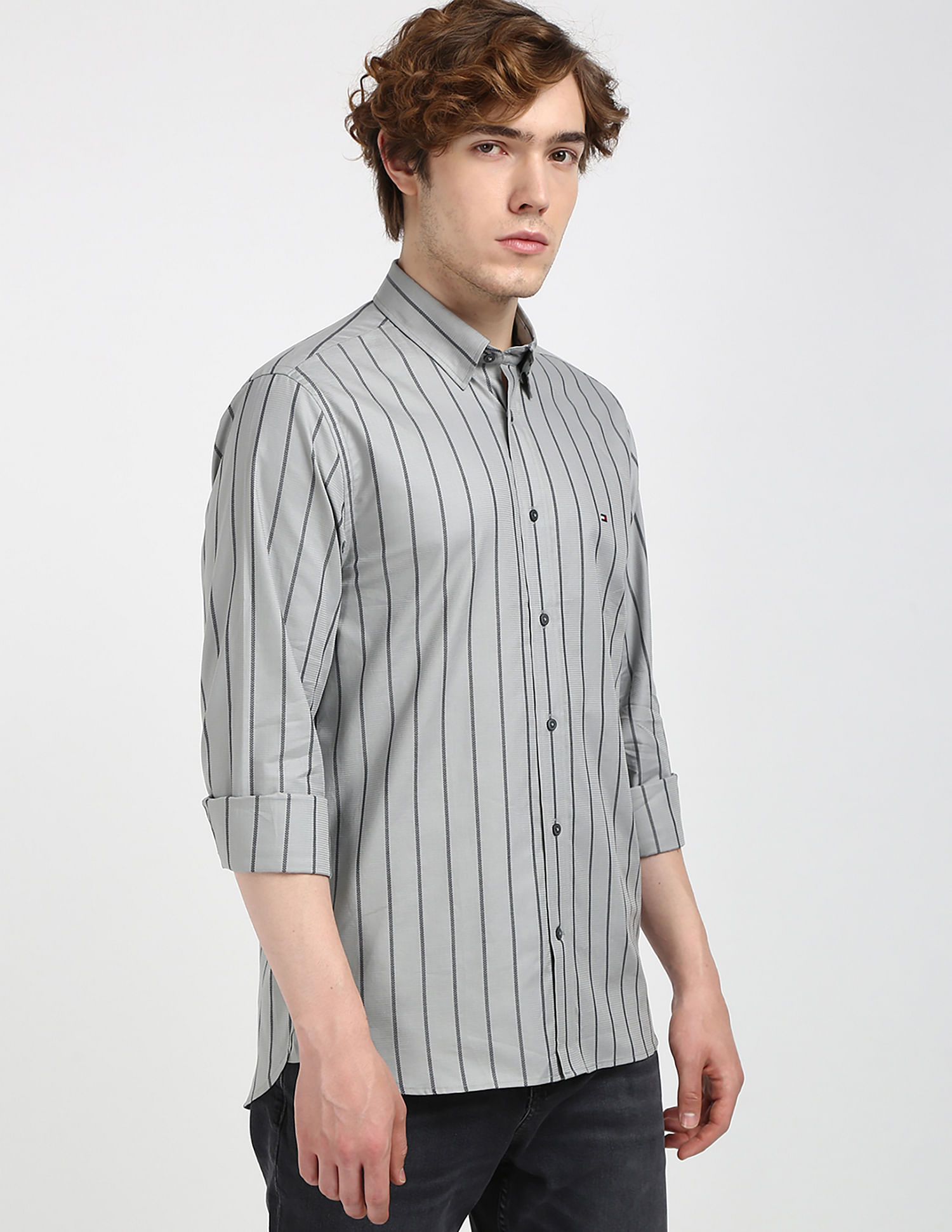 Tommy Hilfiger Textured Dobby Striped Shirt