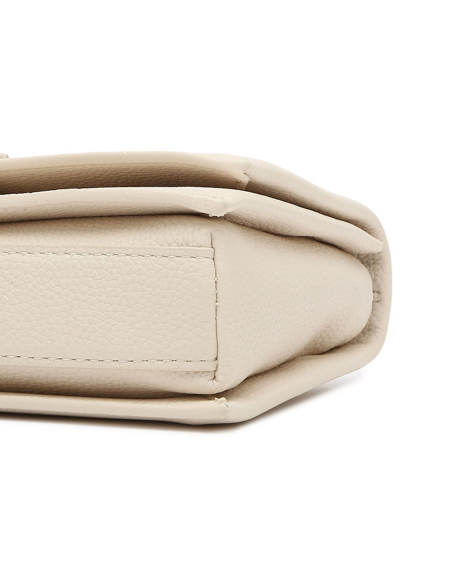 Tommy Hilfiger Solid Beige Pu Sling Bag