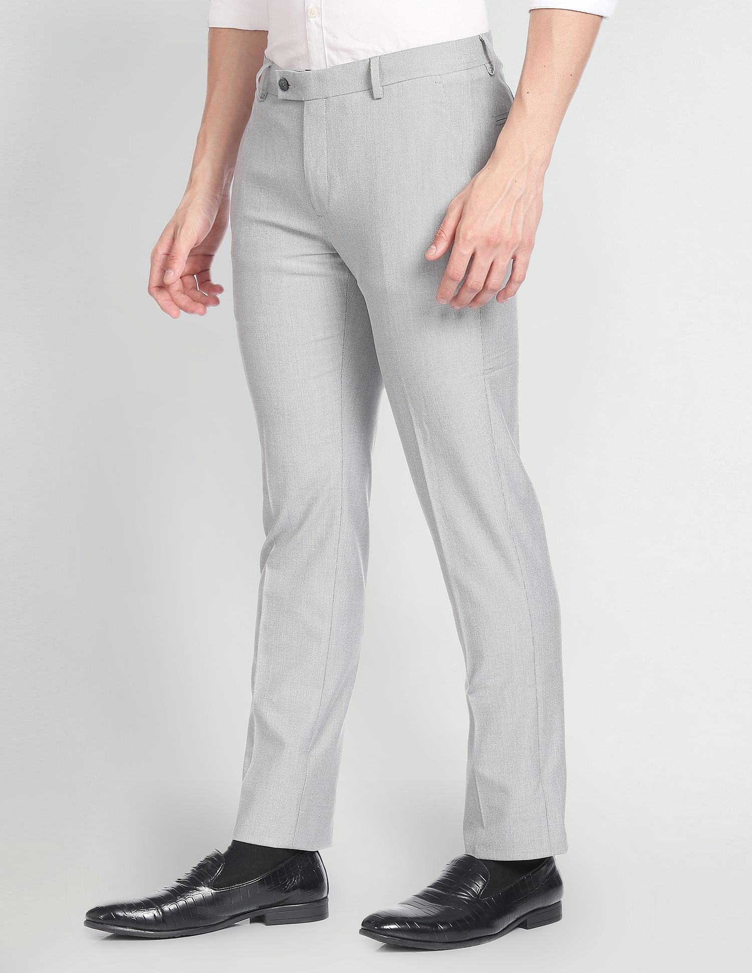 Arrow Tailored Regular Fit Dobby Formal Trousers