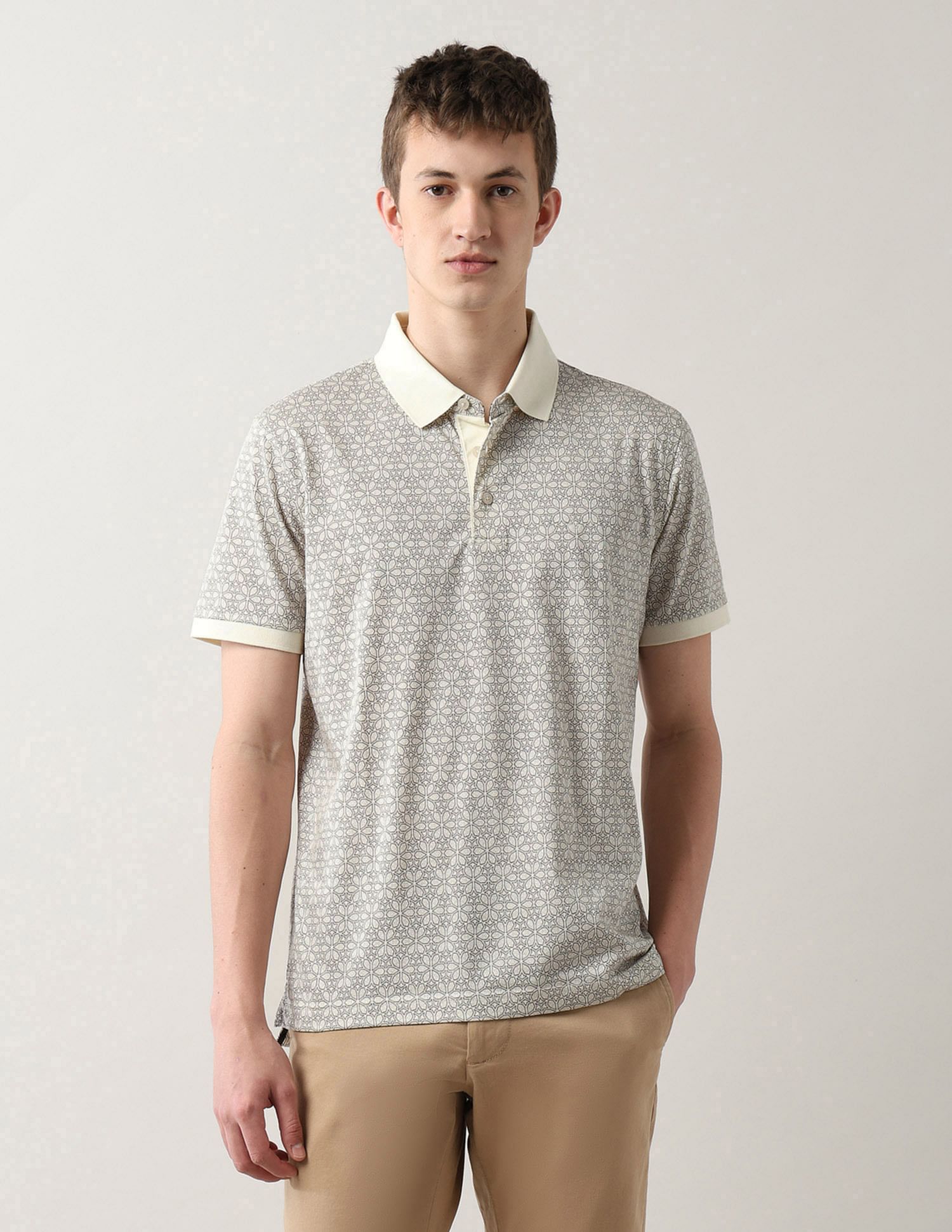 Arrow Geometric Printed Night Is Young Polo Shirt