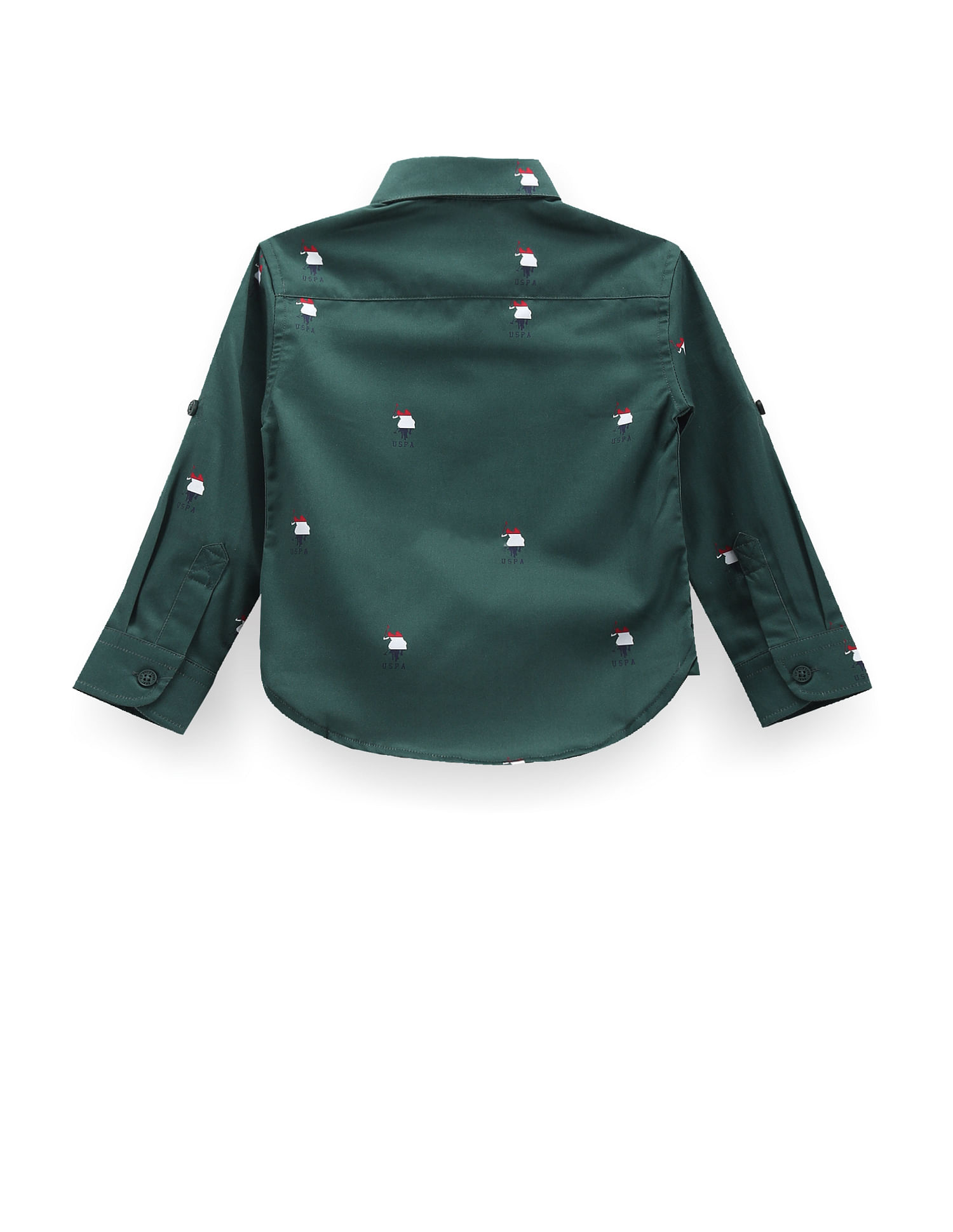 U.S. Polo Assn. Kids Boys Brand Print Cotton Shirt