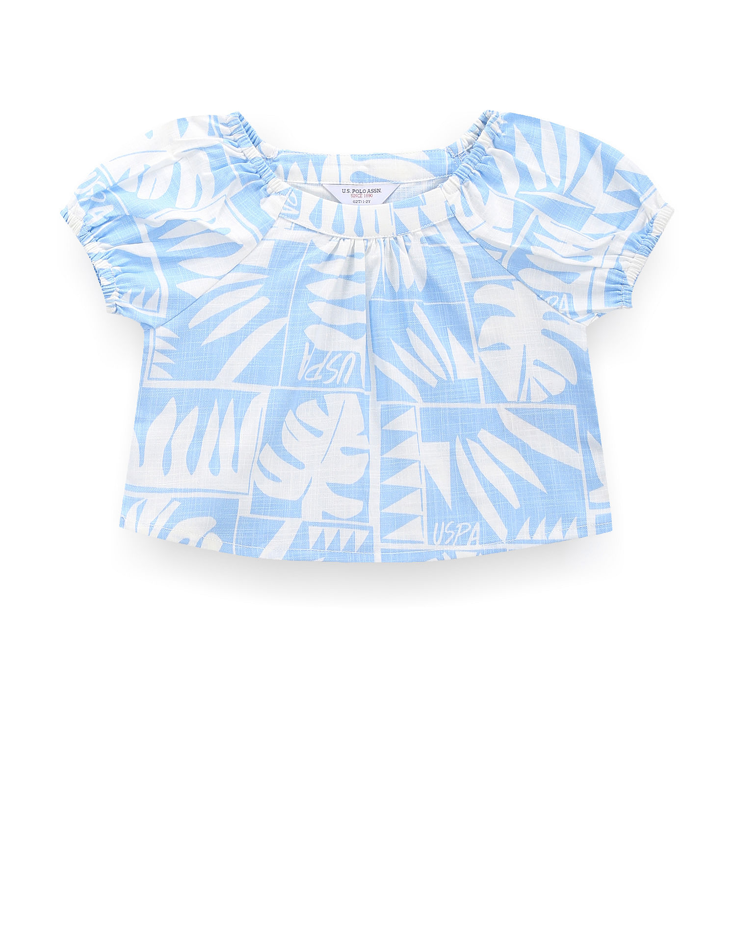 U.S. Polo Assn. Kids Girls Tropical Print Top