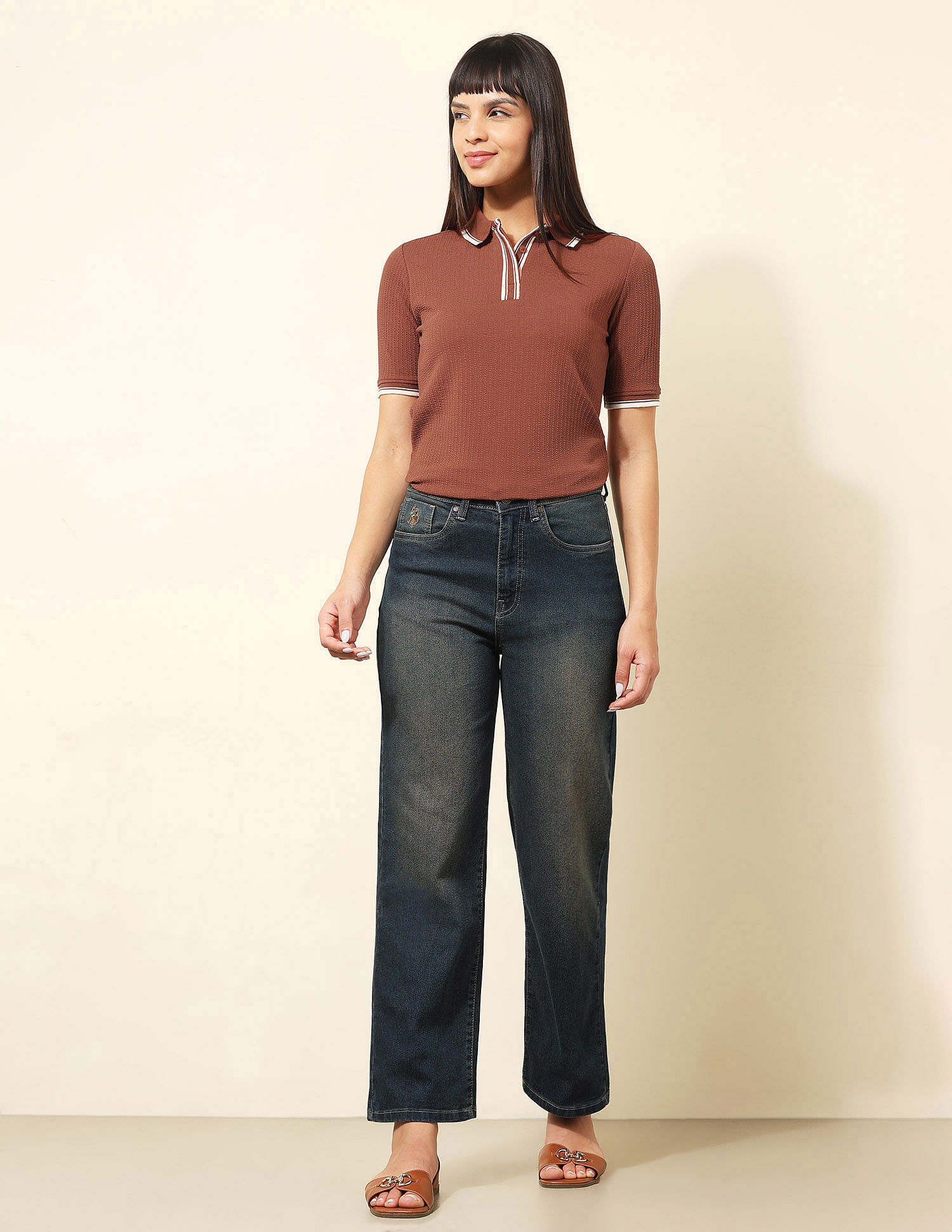 U.S. Polo Assn. Women Regular Fit Solid Polo Shirt