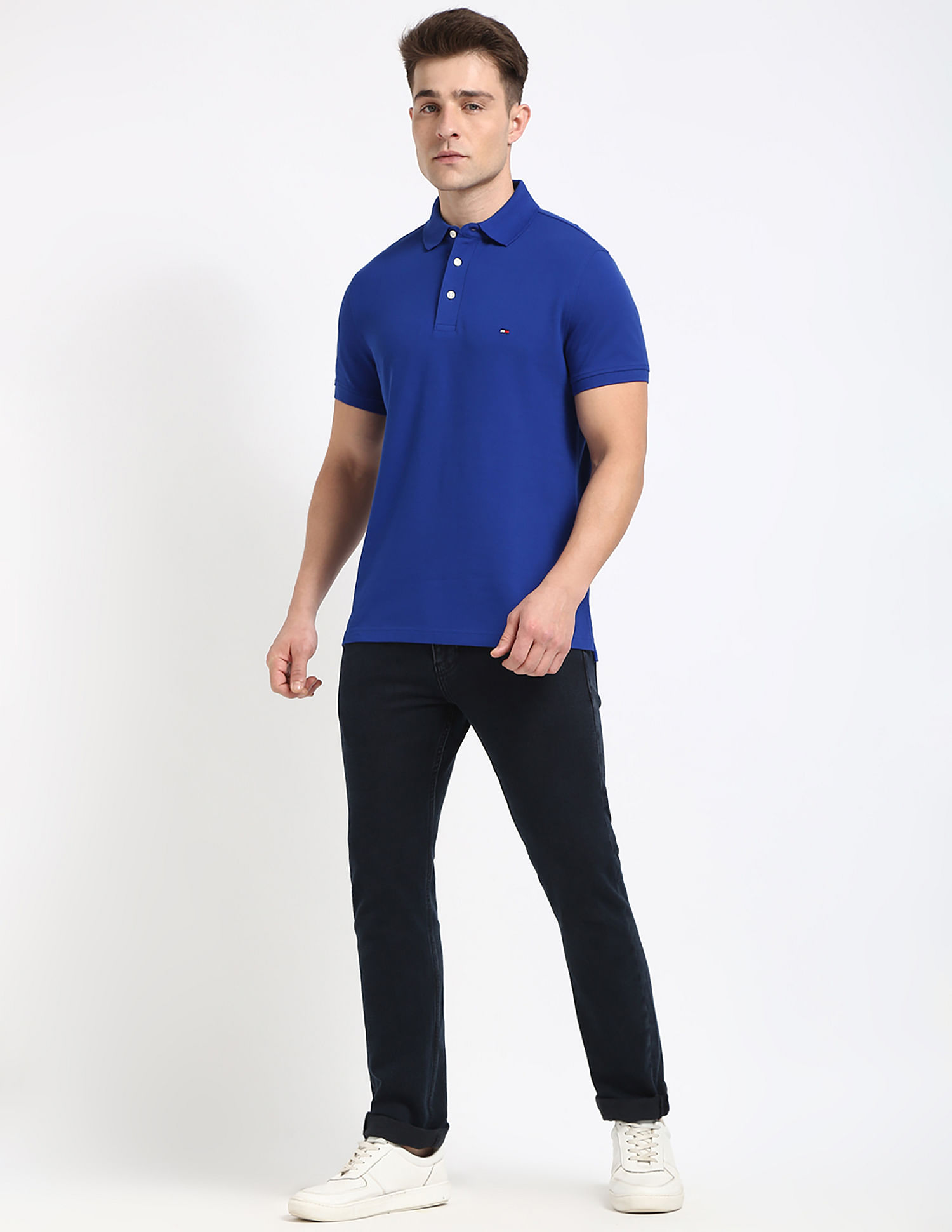 Tommy Hilfiger Solid Slim-Fit Cotton Polo Shirt