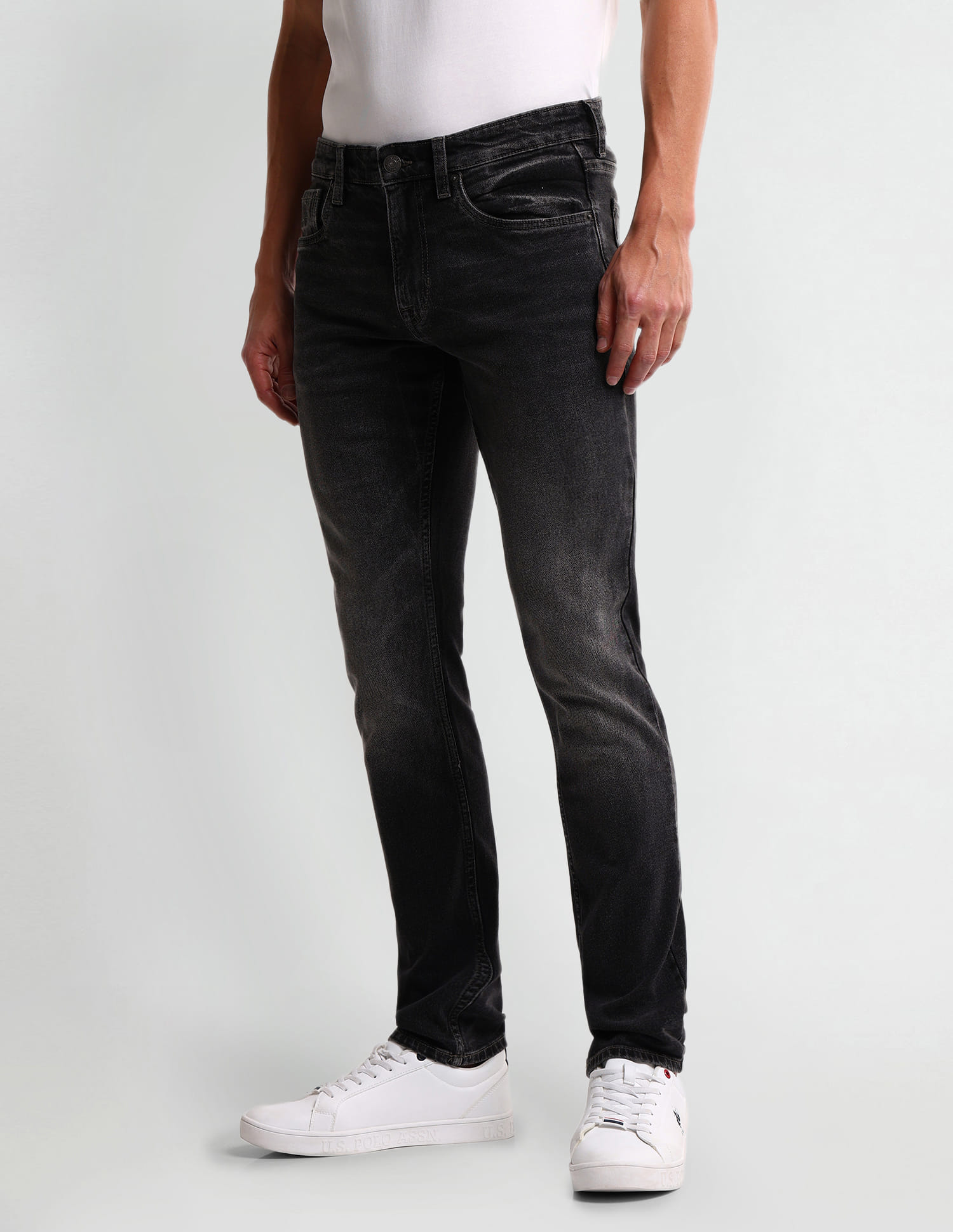 Buy U.S. Polo Assn. Denim Co. Brandon Slim Tapered Grey Jeans