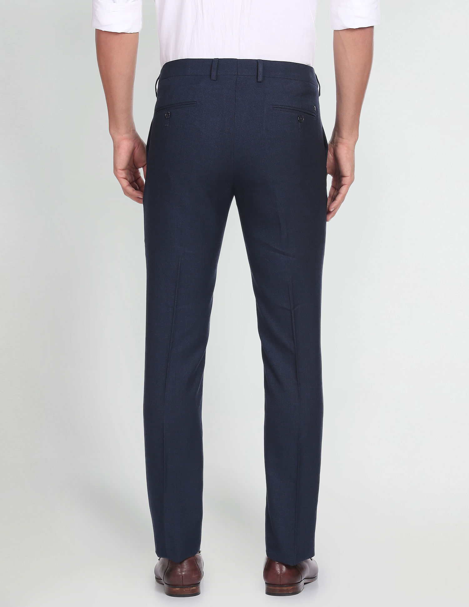 Buy ARROW Mens Autoflex Waist Regular Fit Trousers | Shoppers Stop