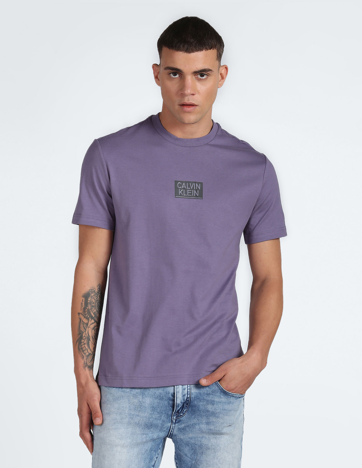 Calvin Klein Gloss Stencil Logo Cotton T-Shirt