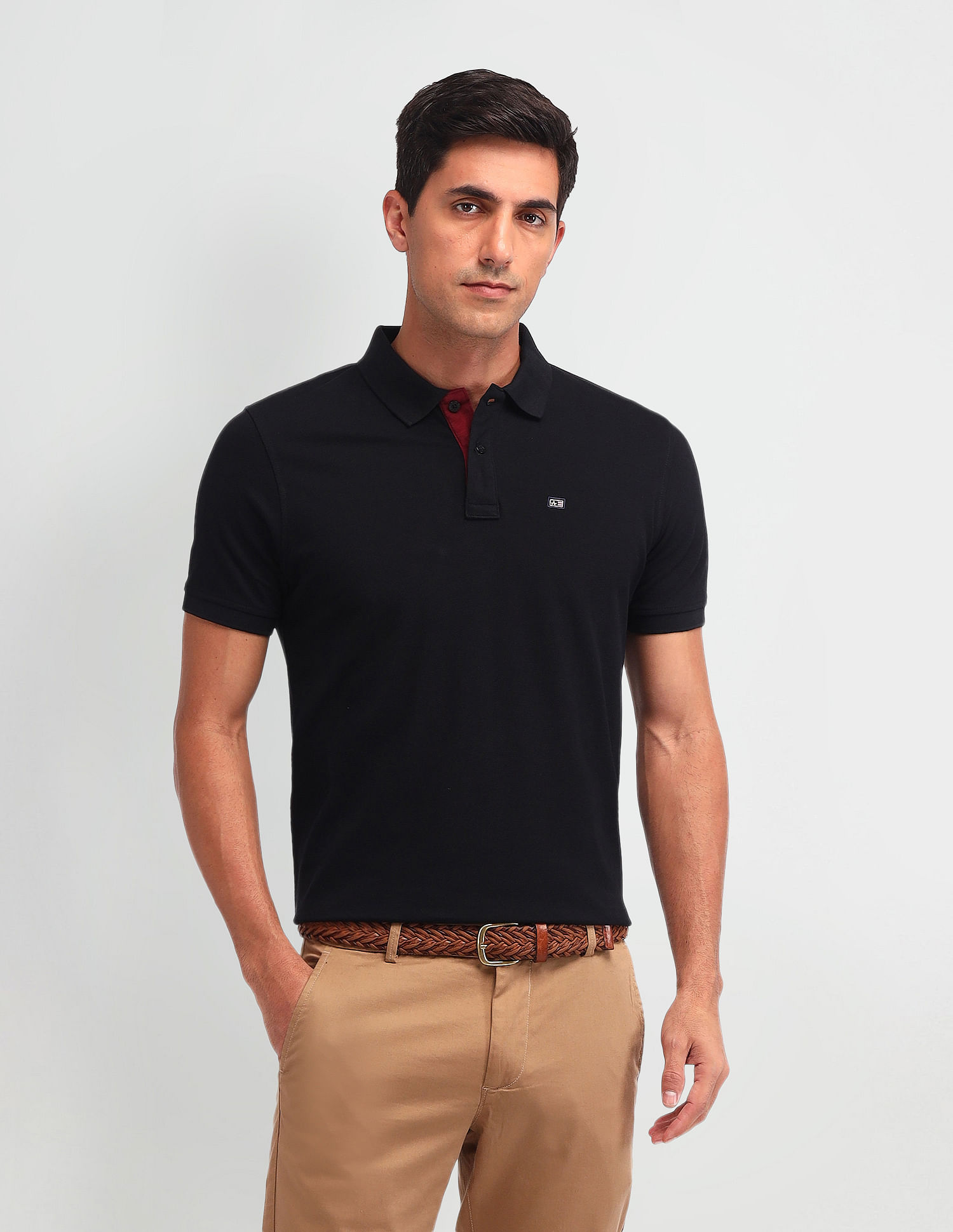 Arrow Sports Solid Logo Polo Shirt