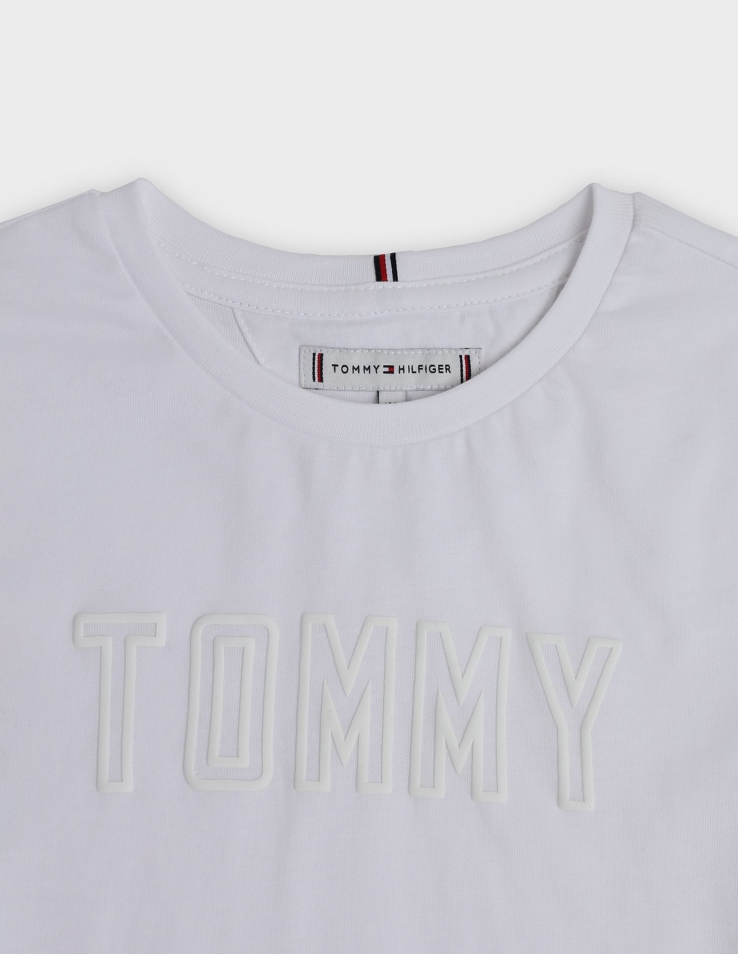 Tommy Hilfiger Kids Girls Logo Slim Fit Cotton T-Shirt