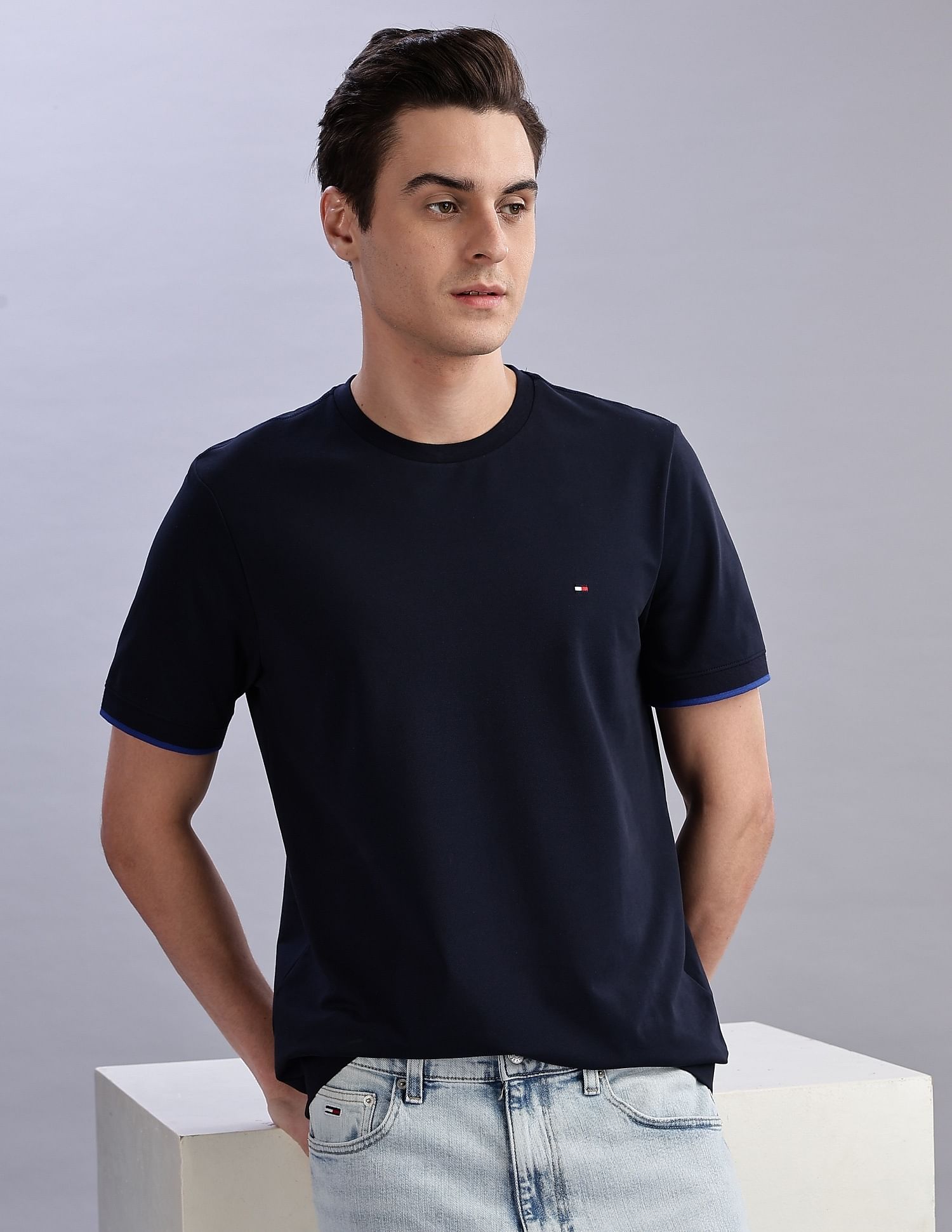 Tommy Hilfiger Solid Regular-Fit Cotton T-Shirts