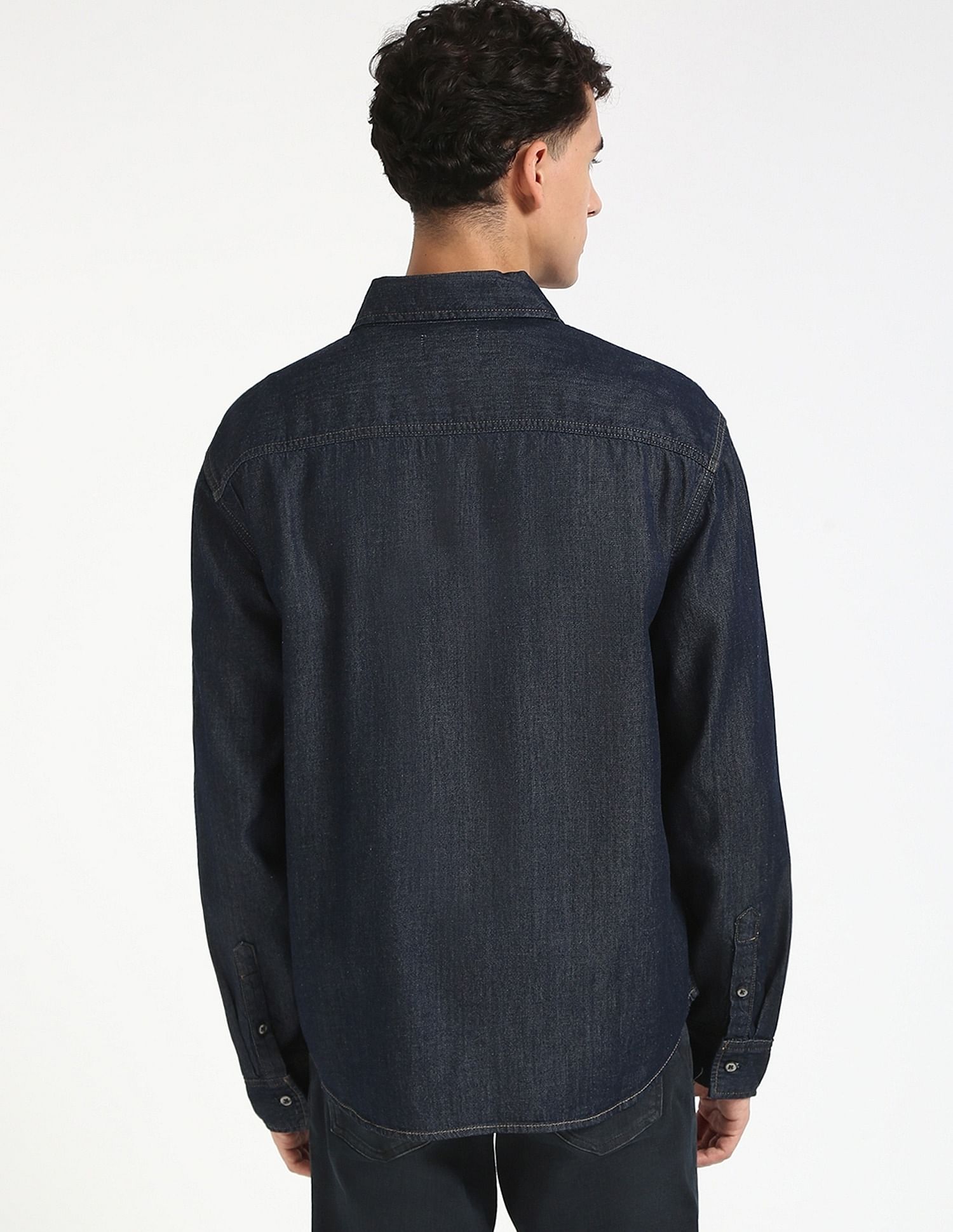 Calvin Klein Jeans Solid Regular-Fit Denim Shirt