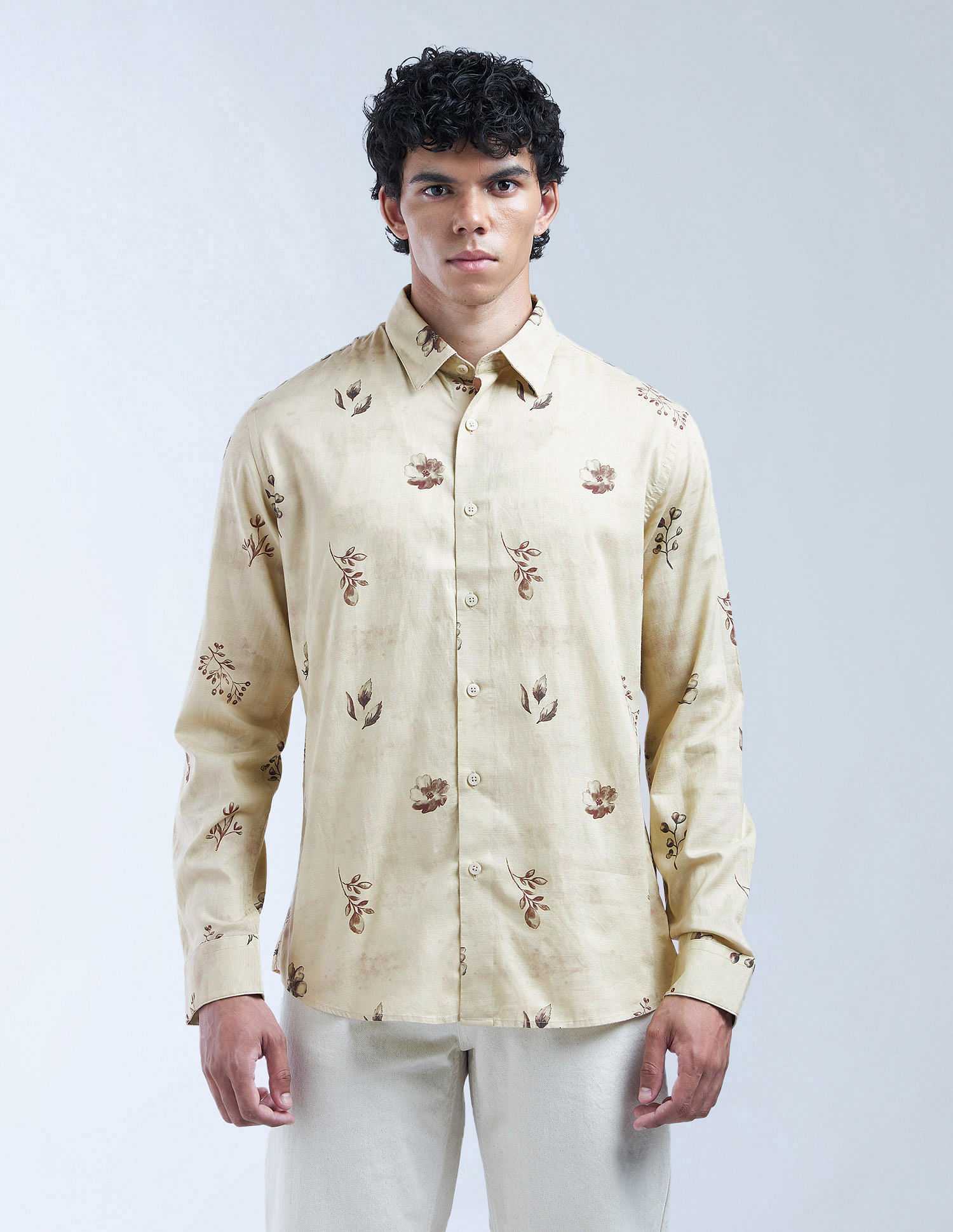 Flying Machine Floral Printed Color Of Home Shirt