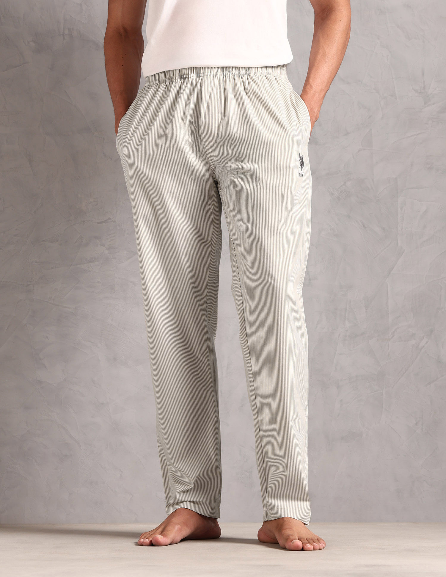 Buy Polo Pure Cotton Striped LP004 Lounge Pants Pack