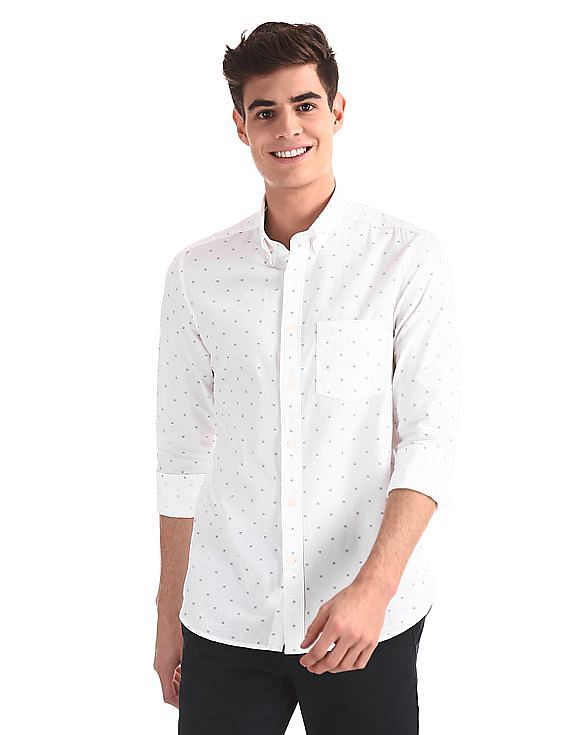 Arrow Sports Button Down Collar Printed Shirt