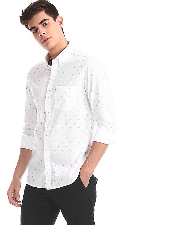 Arrow Sports Button Down Collar Printed Shirt