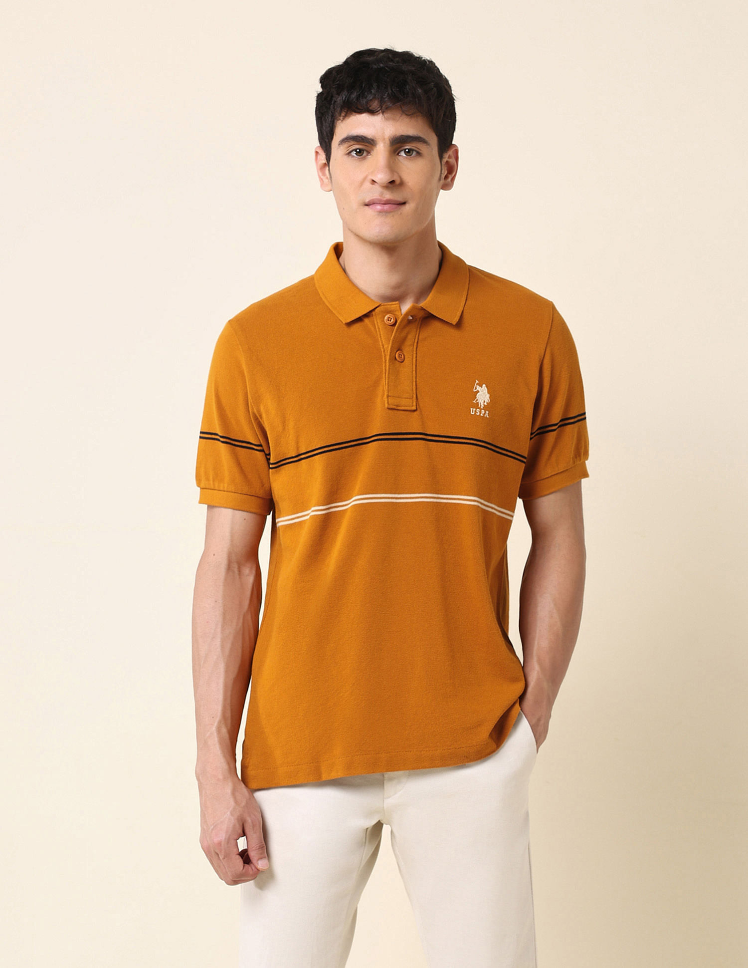 U.S. Polo Assn. Horizontal Striped Classic Polo Shirt