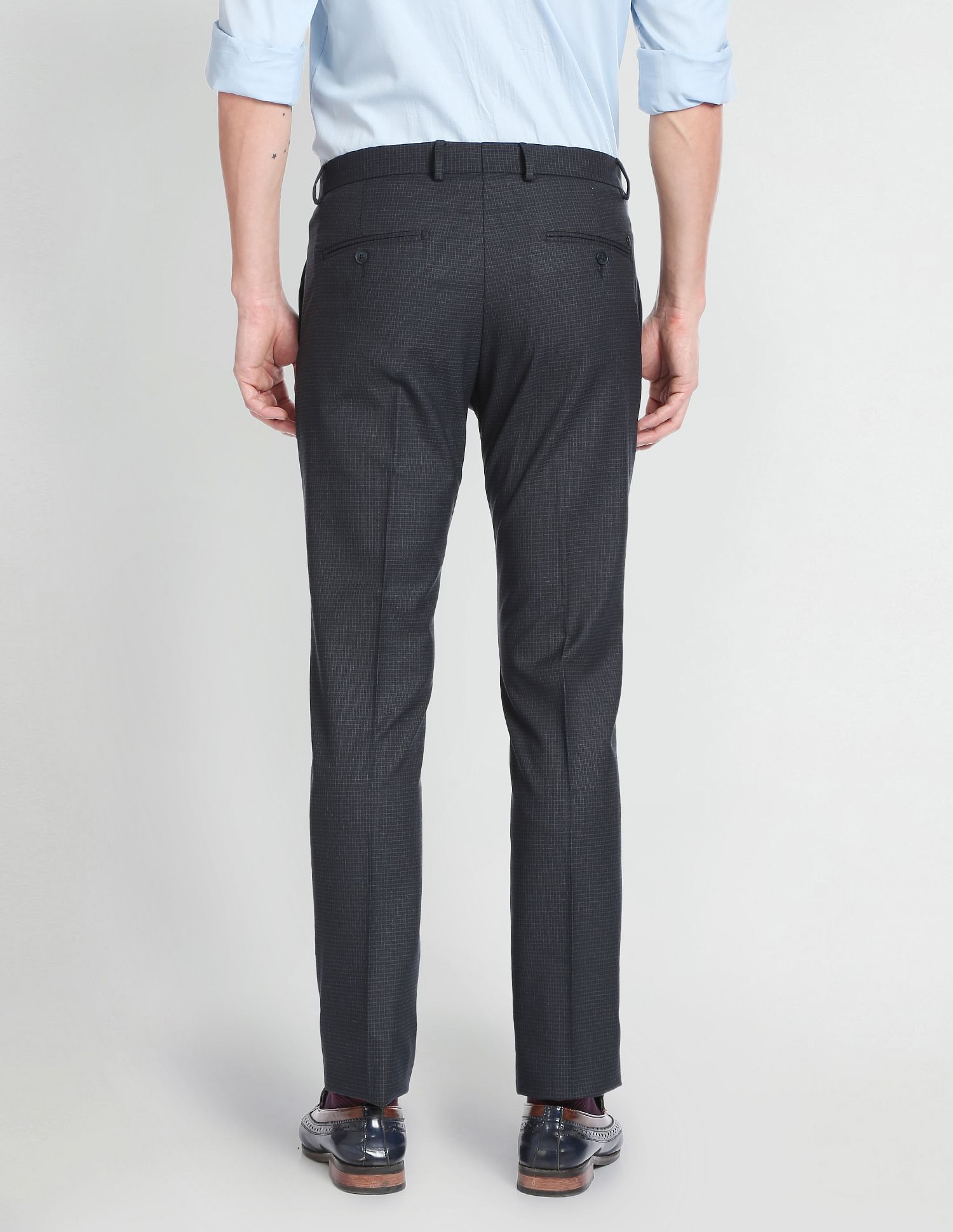 Arrow Micro Check Dobby Formal Trousers