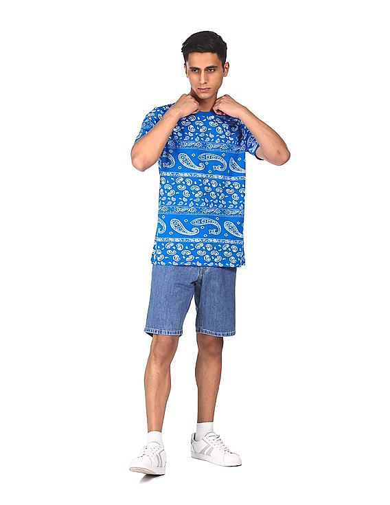 Aeropostale Men Blue Crew Neck Printed T-Shirt