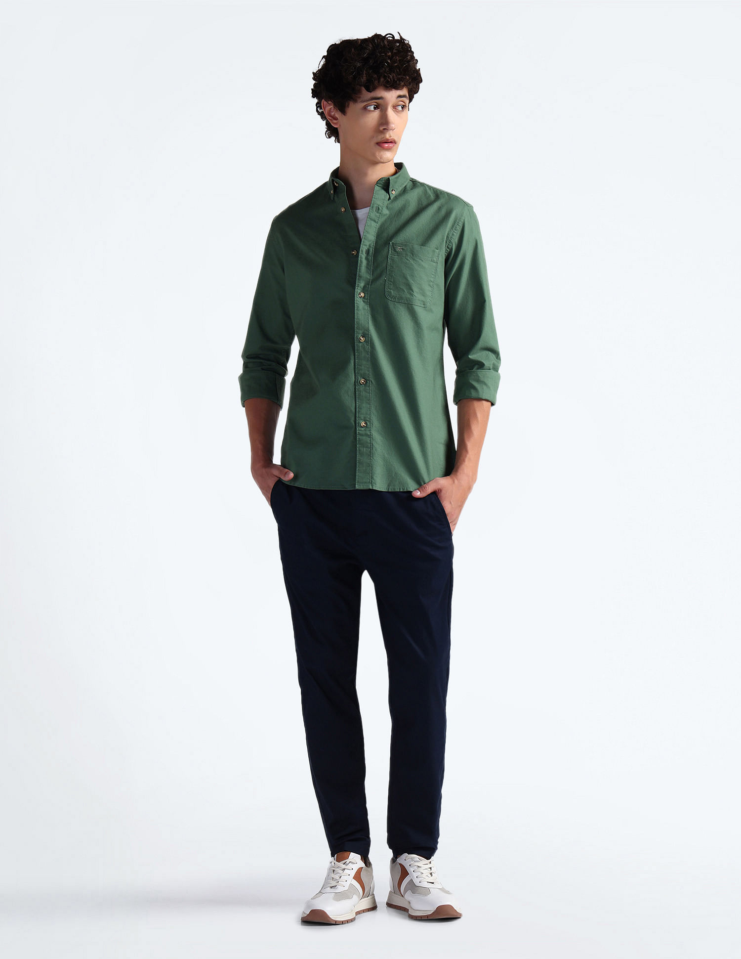 Flying Machine Button Down Collar Oxford Shirt