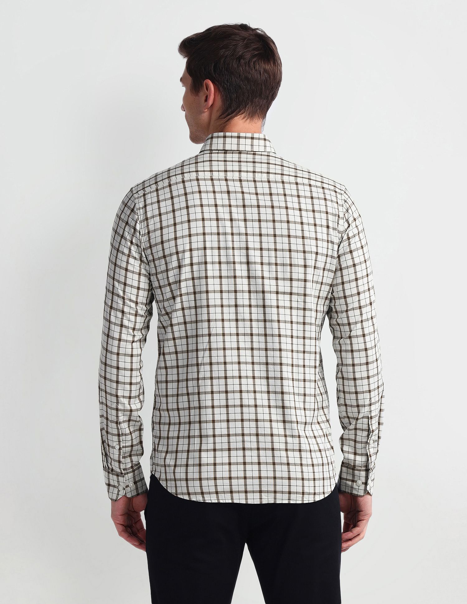 Arrow Sport Tartan Checked Manhattan Slim Shirt