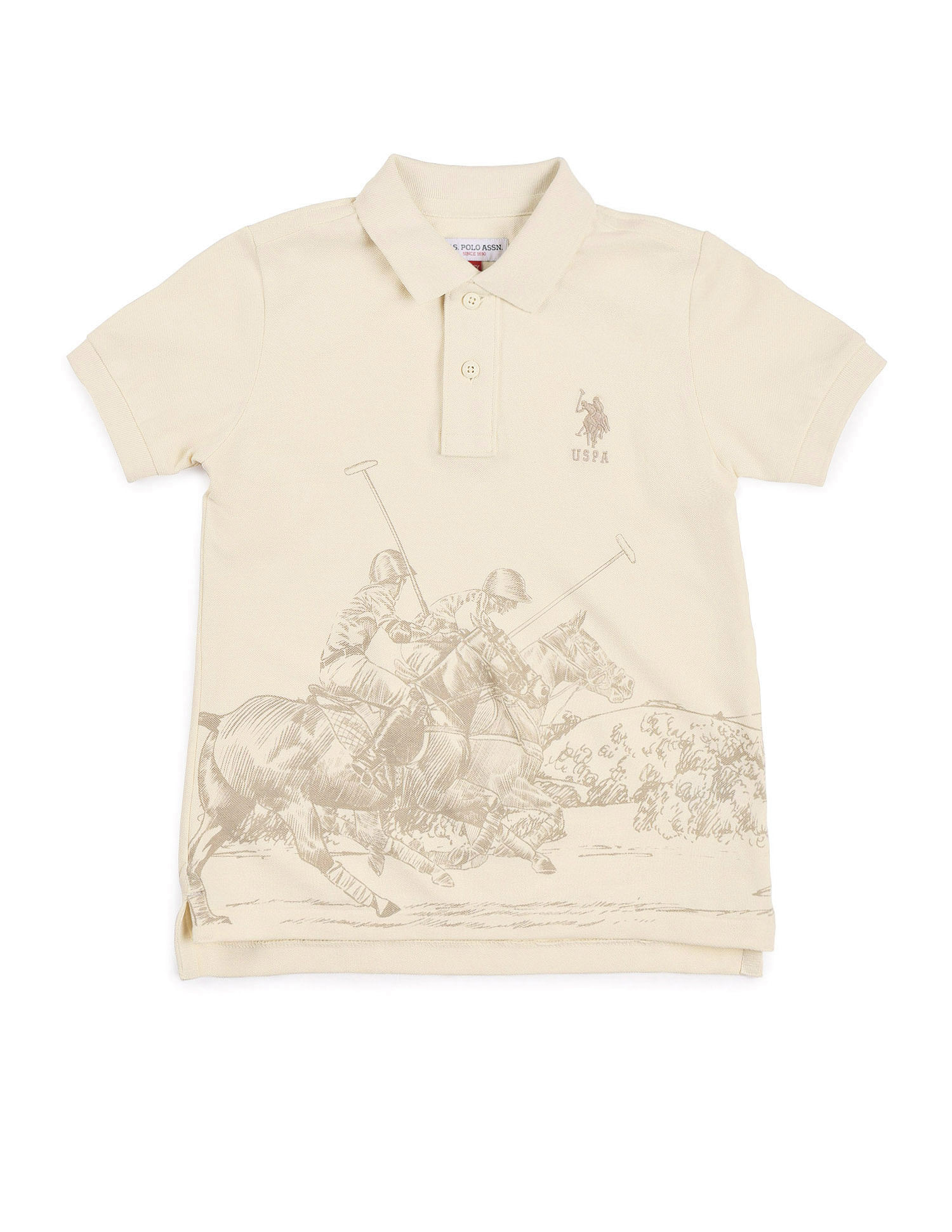 U.S. Polo Assn. Kids Boys Graphic Printed Regular Fit Polo Shirt