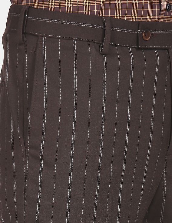Buy BLACKBERRYS Olive Mens 4 Pocket Stripe Trousers  Shoppers Stop