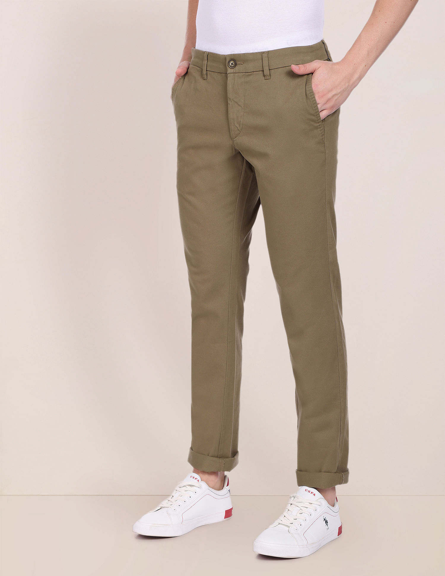 Buy U.S. POLO ASSN. Men's Slim Casual Pants (USTR6561_Lt Khaki_36) at  Amazon.in