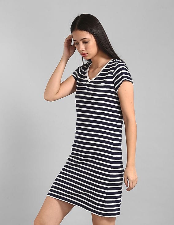 gap striped t shirt dress nwt gap orange and white light blue stripe straight tshirt dress medium dress