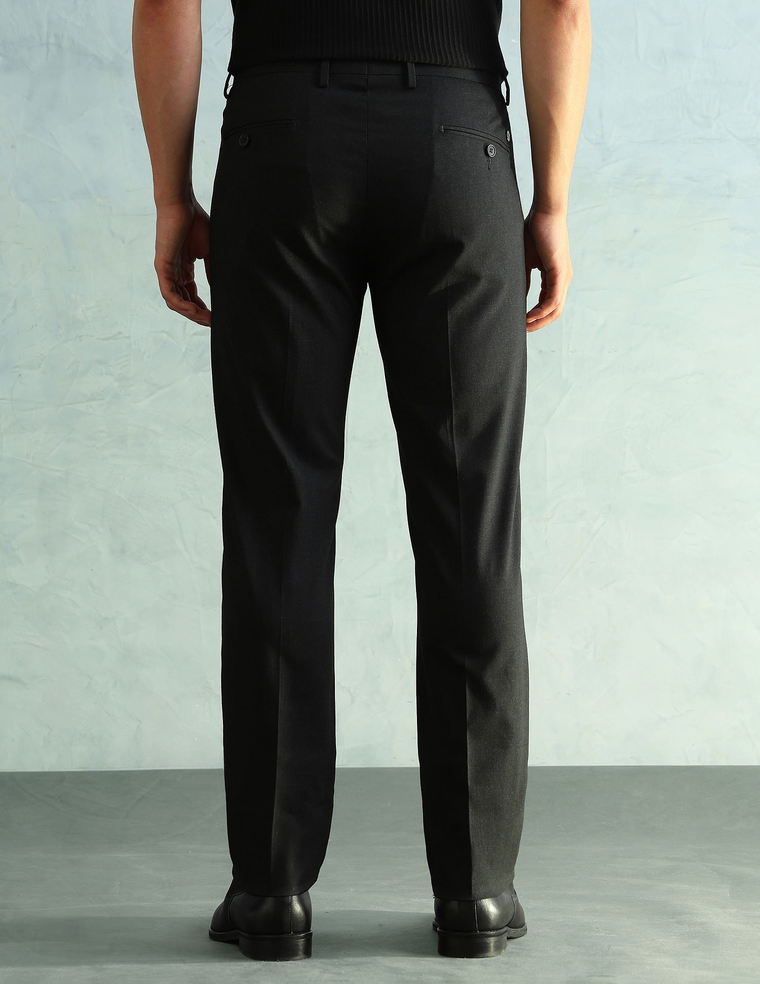 Arrow Solid Slim Fit Formal Trousers