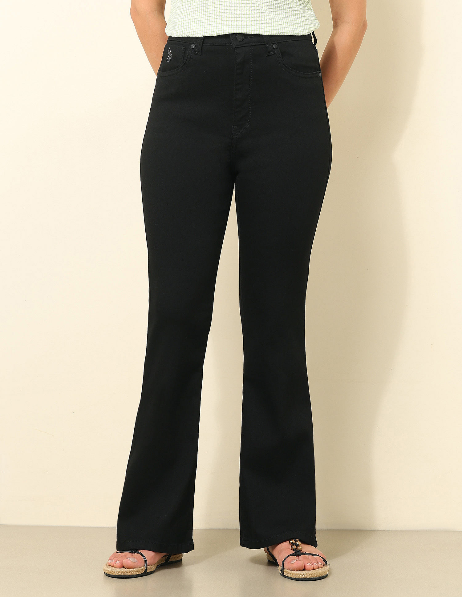 U.S. Polo Assn. Women Ultra-High Rise Flared Fit Jeans