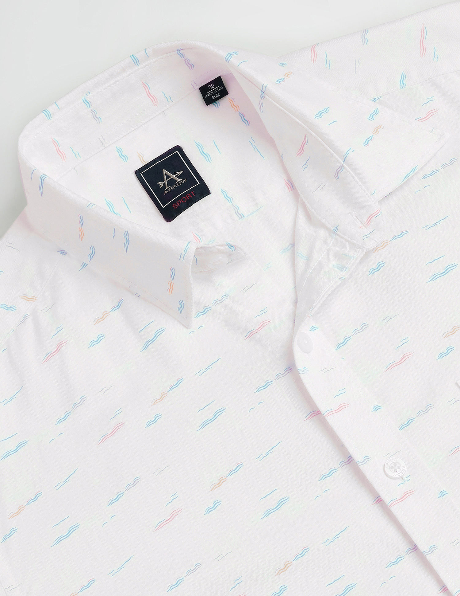 Arrow Sports Abstract Print Slim Shirt