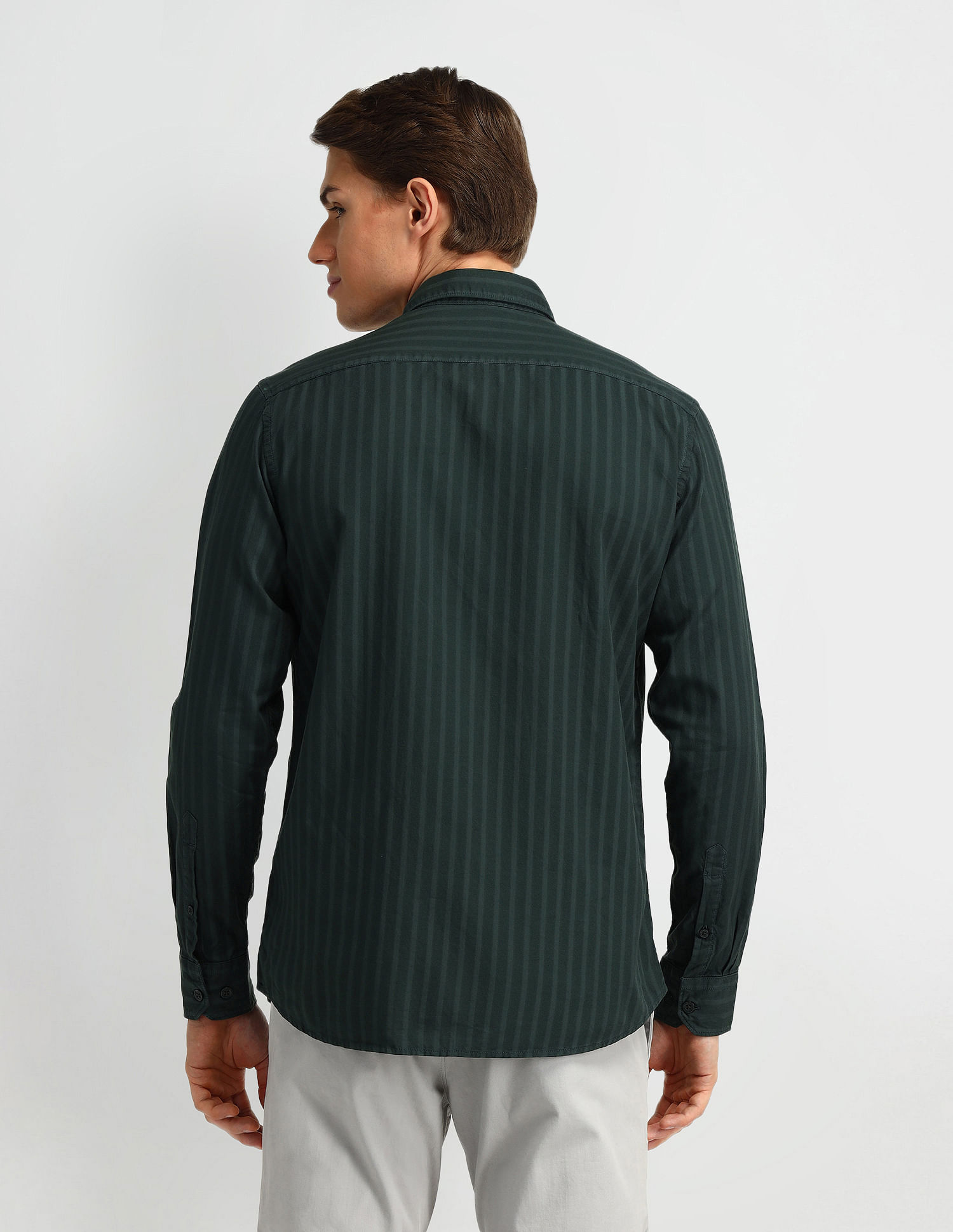 Arrow Sport Vertical Striped Cotton Shirt