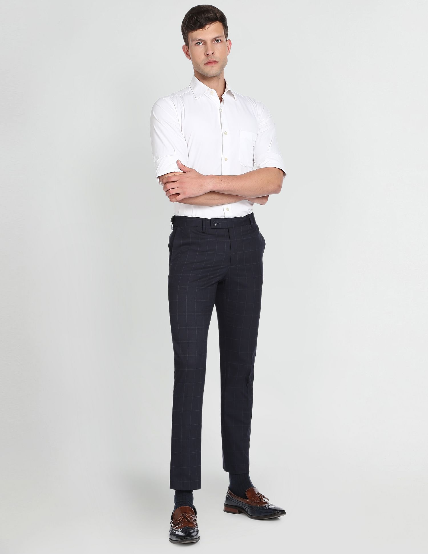 Arrow Windowpane Tailored Formal Trousers